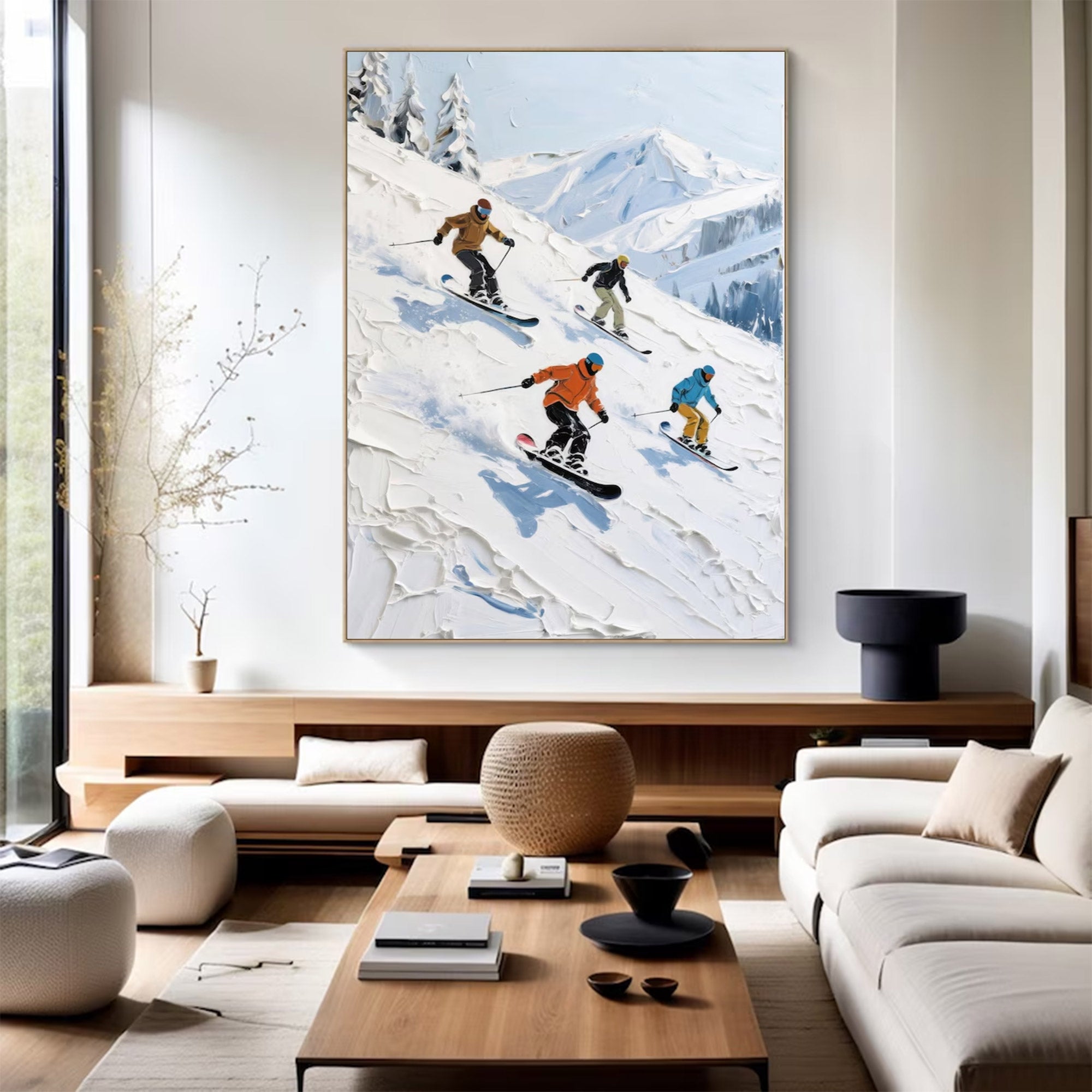Large Abstract Skiing Painting | KeiraArt #AG 145
