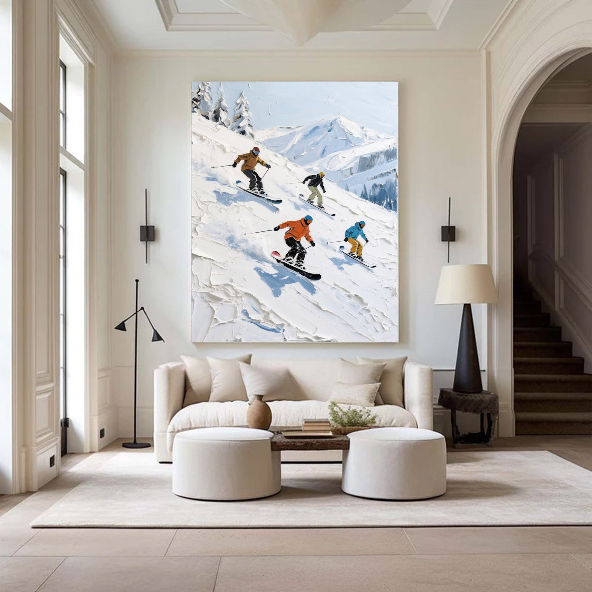 Large Abstract Skiing Painting | KeiraArt #AG 145