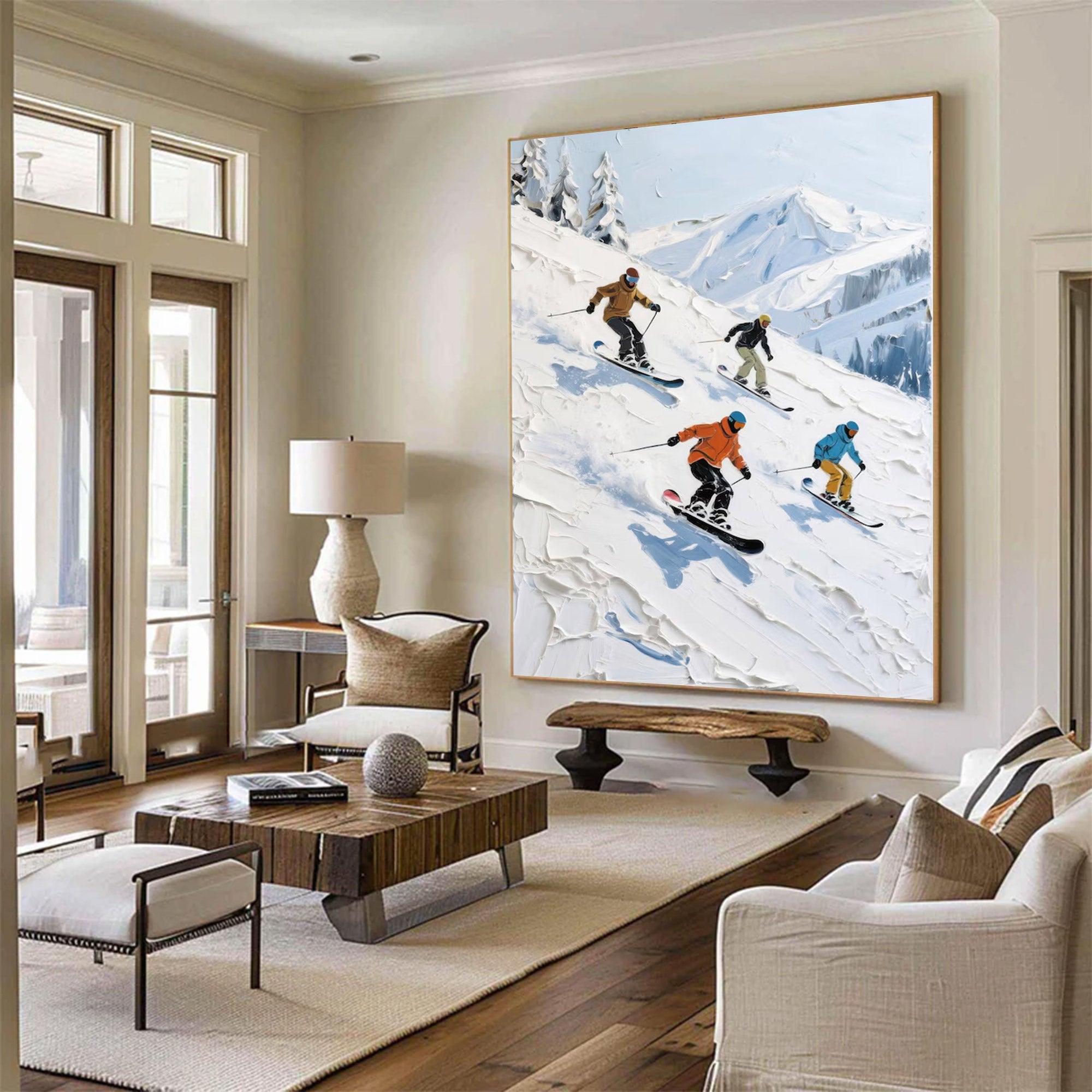 Large Abstract Skiing Painting | KeiraArt #AG 145