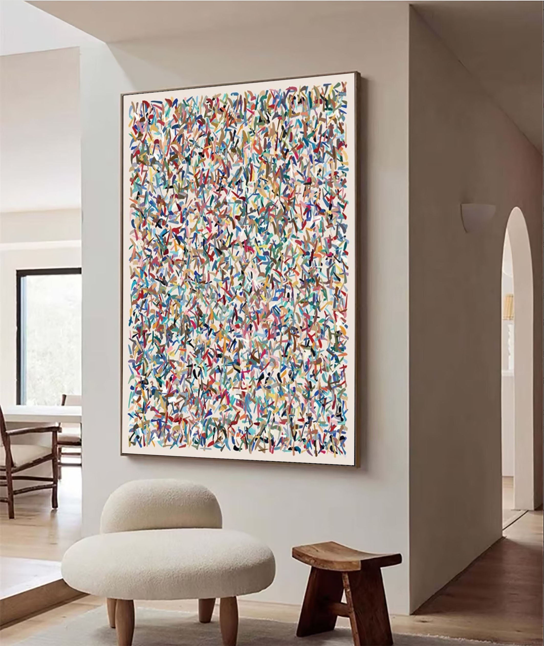 Intricate Chaos Abstract Colorful Canvas Wall Art #AP 048