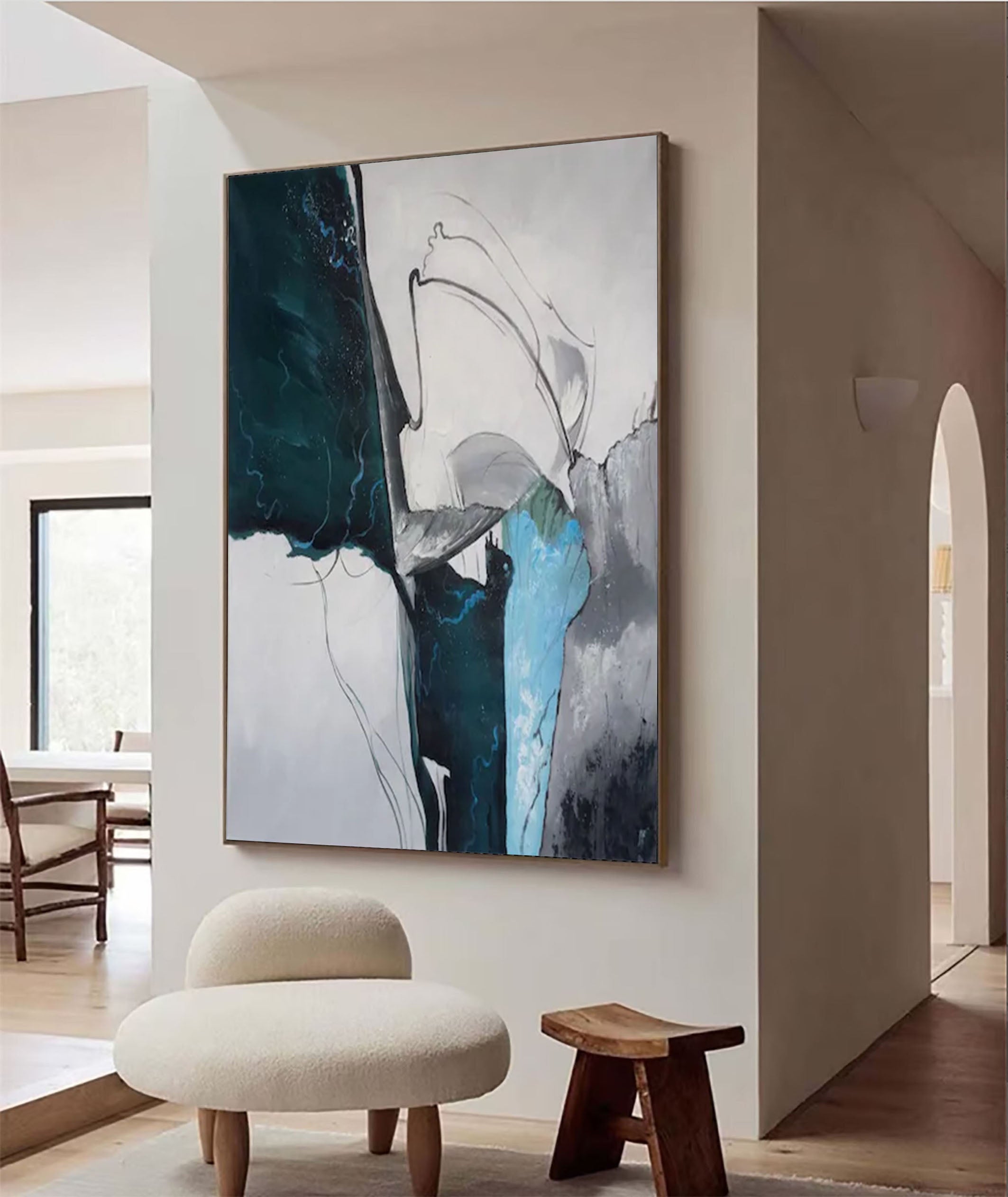 Abstract Modern Art Large Canvas Painting for Contemporary Spaces #MMA 164
