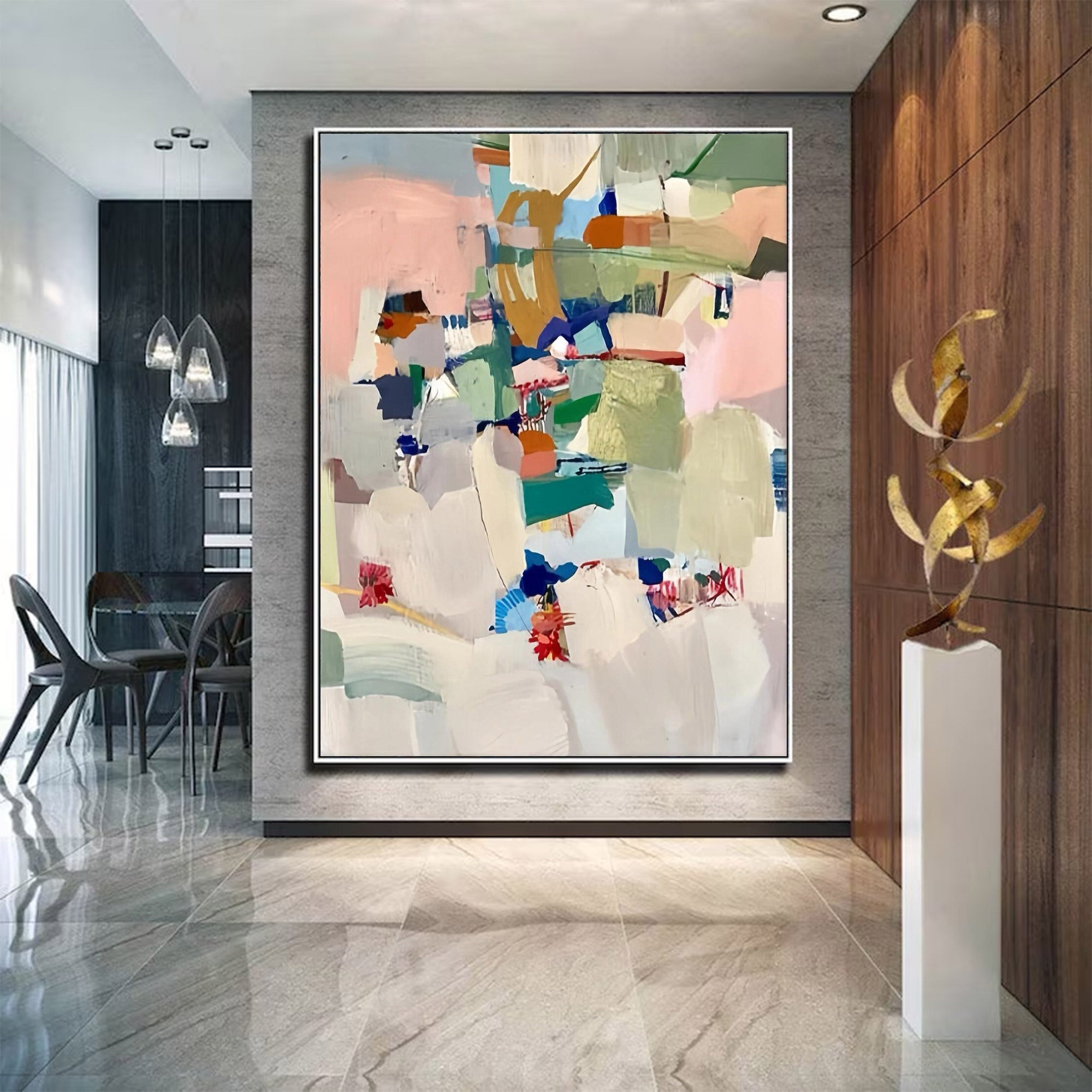 Large Colorful Abstract Painting | KeiraArt #AG 113