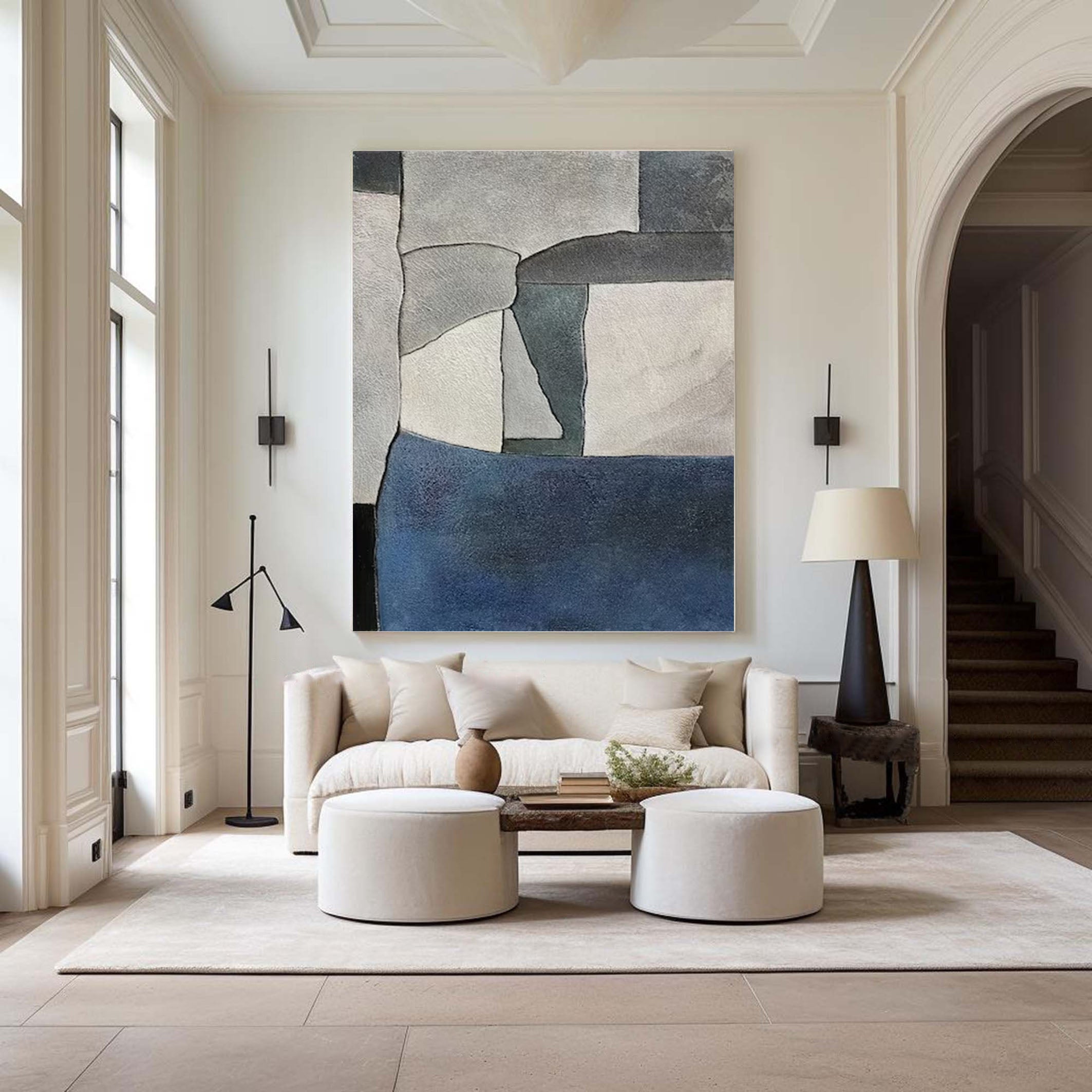 Modern Geometry Abstract Geometric Canvas Art for Home Decor #MMA 162