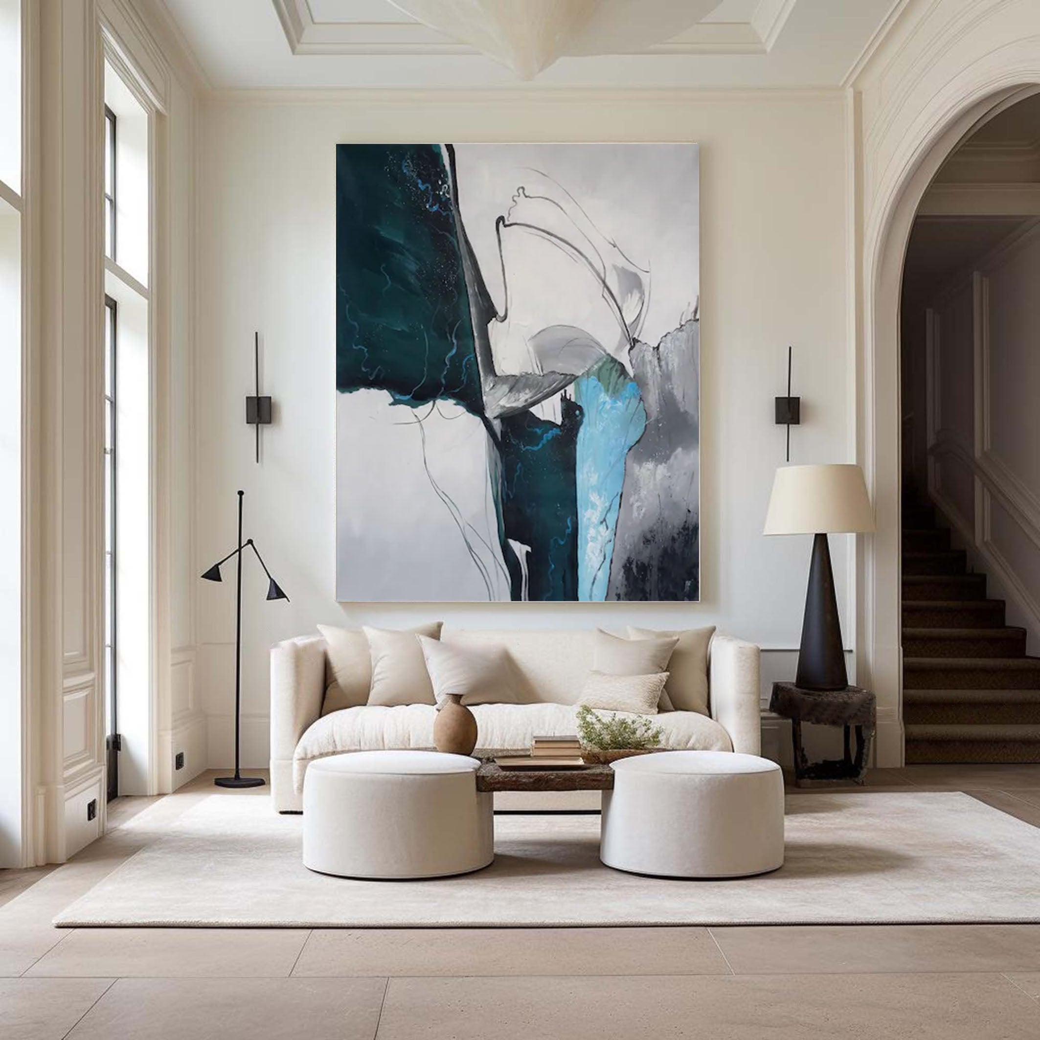 Abstract Modern Art Large Canvas Painting for Contemporary Spaces #MMA 164