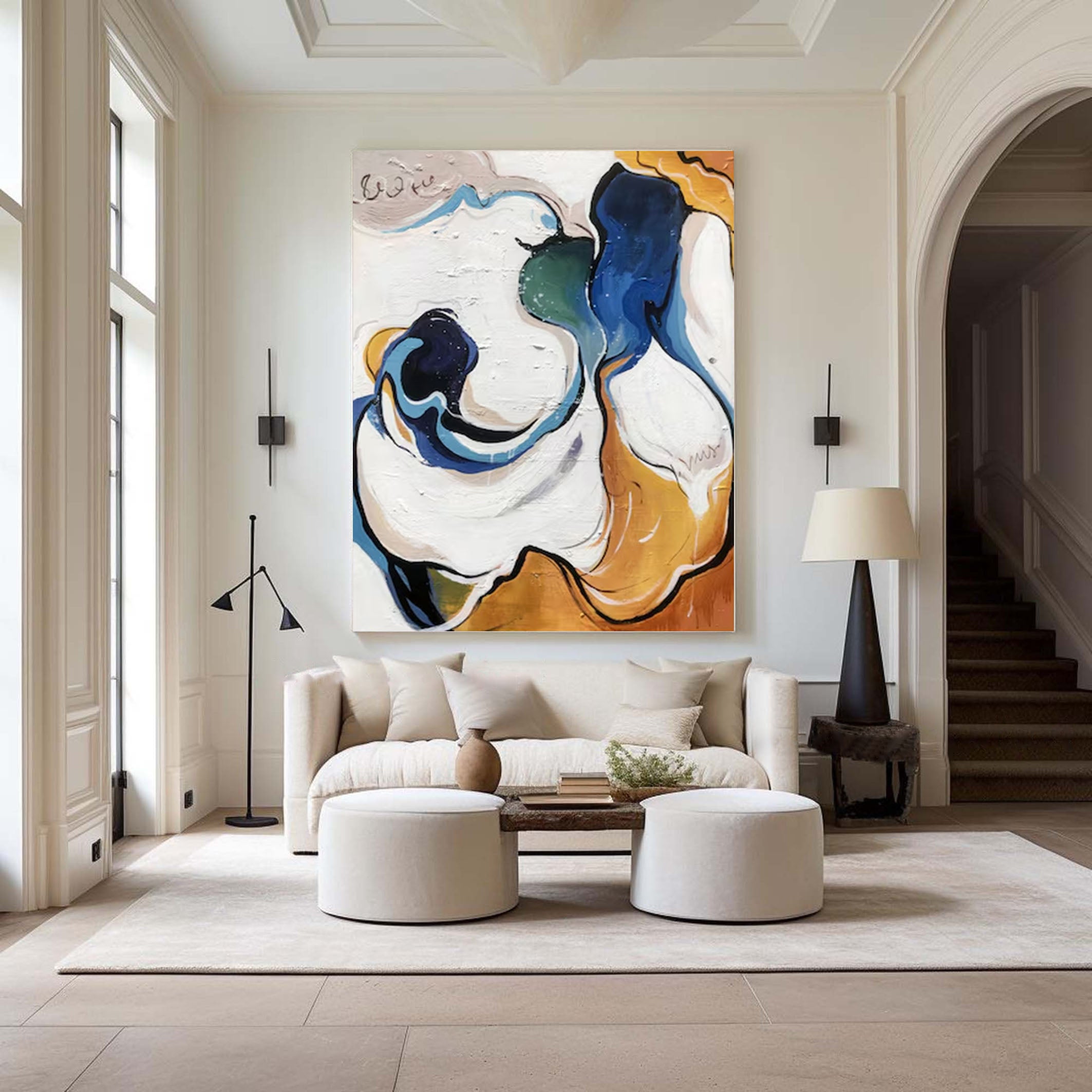 Artistic Waves Large Colorful Contemporary Painting #AP 043