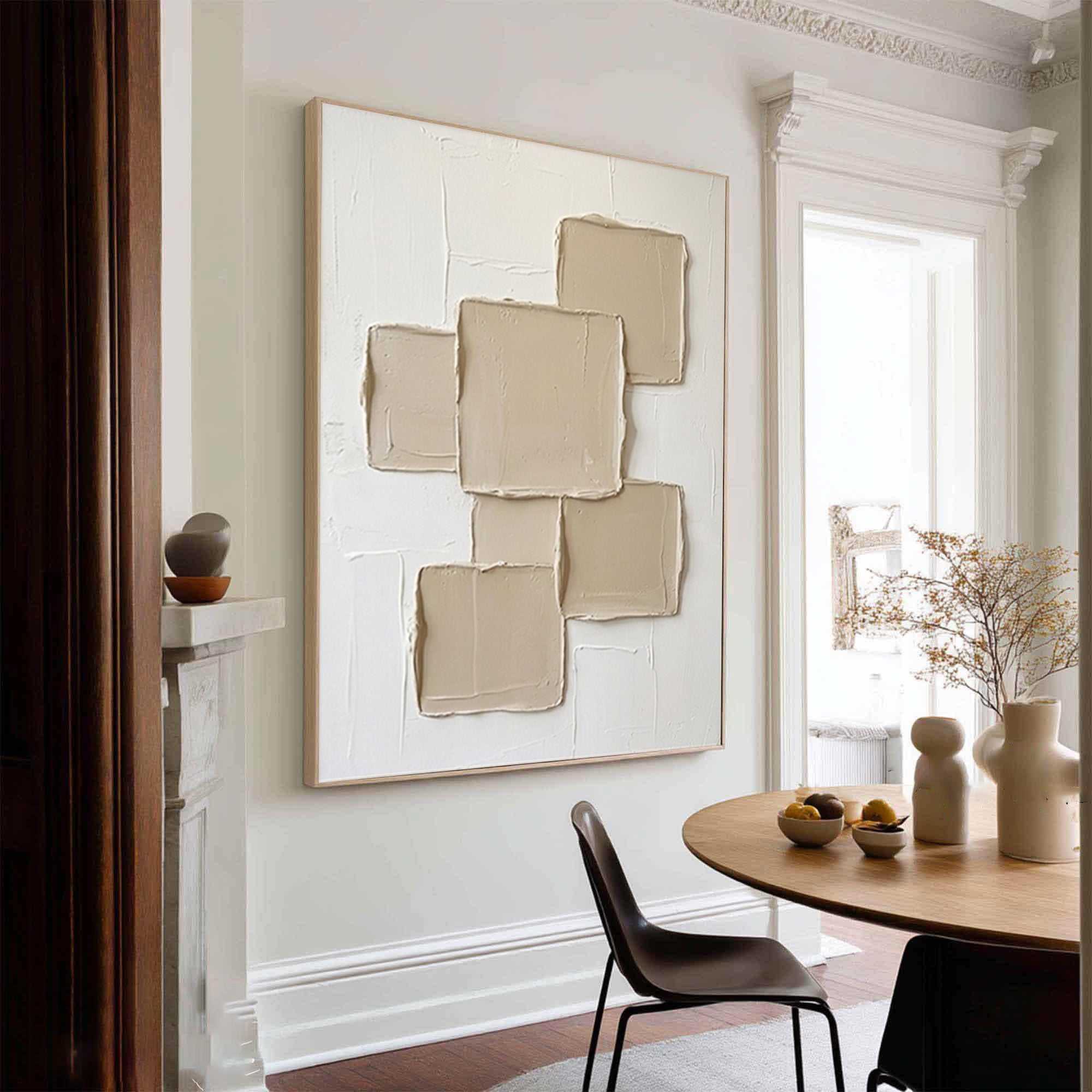 Large Architectural Relief Wall Art Modern Neutral Canvas Painting