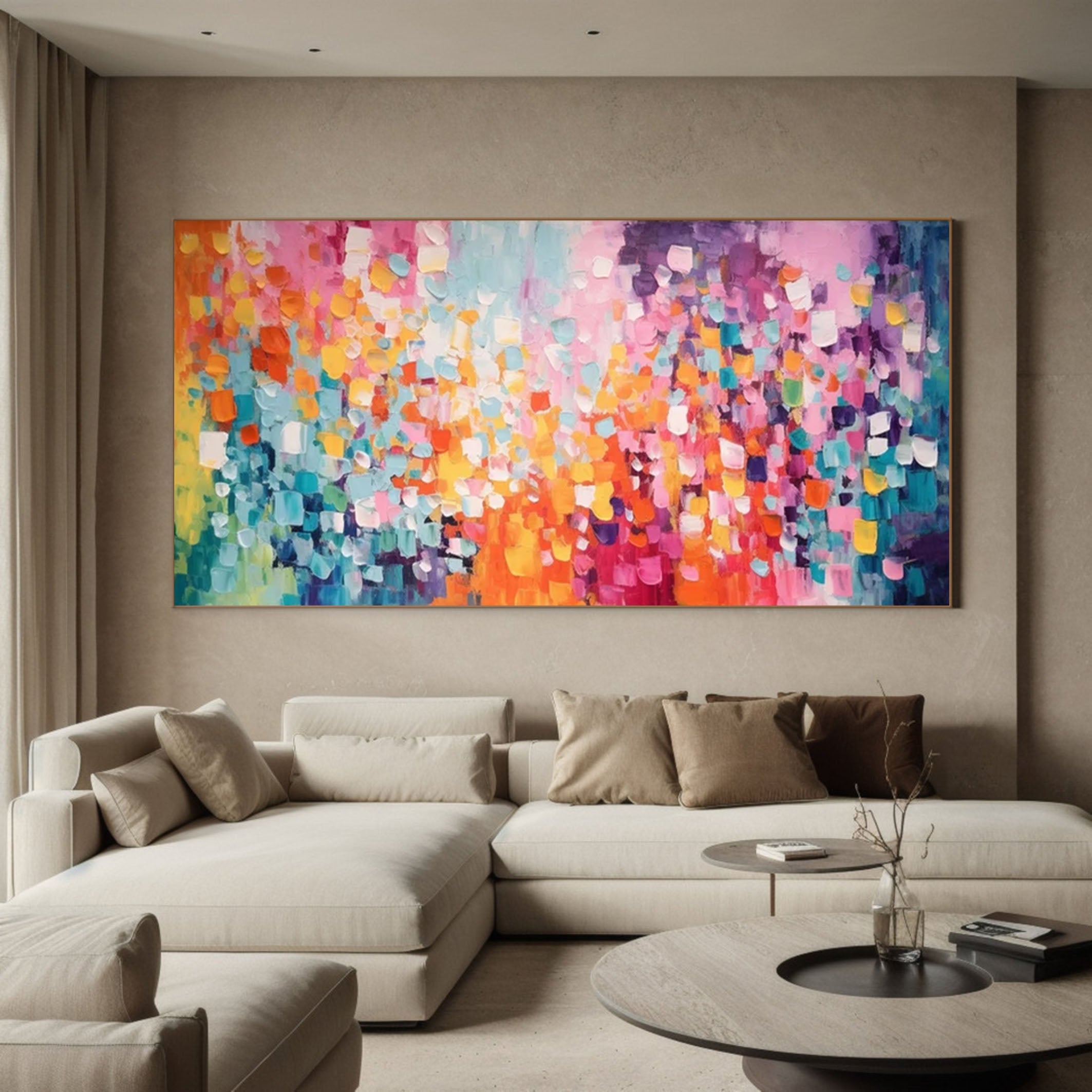 Cascade of Colors Large Modern Vibrant Abstract Artwork #MMA 172