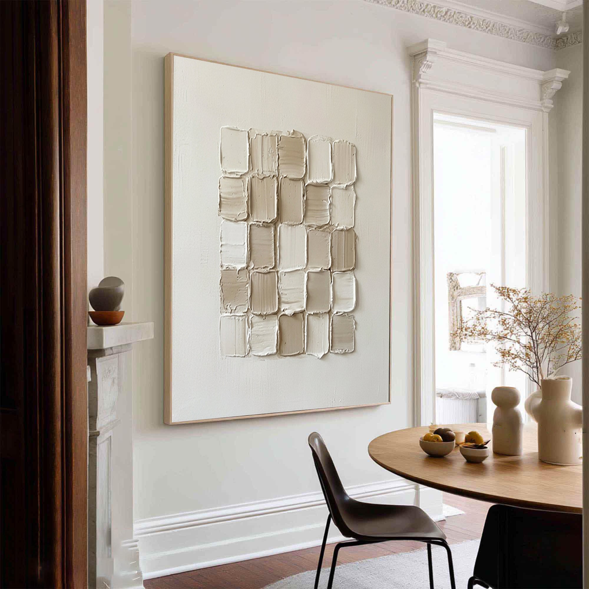 Large Neutral Sculptural Texture Painting Modern Minimalist Wall Art