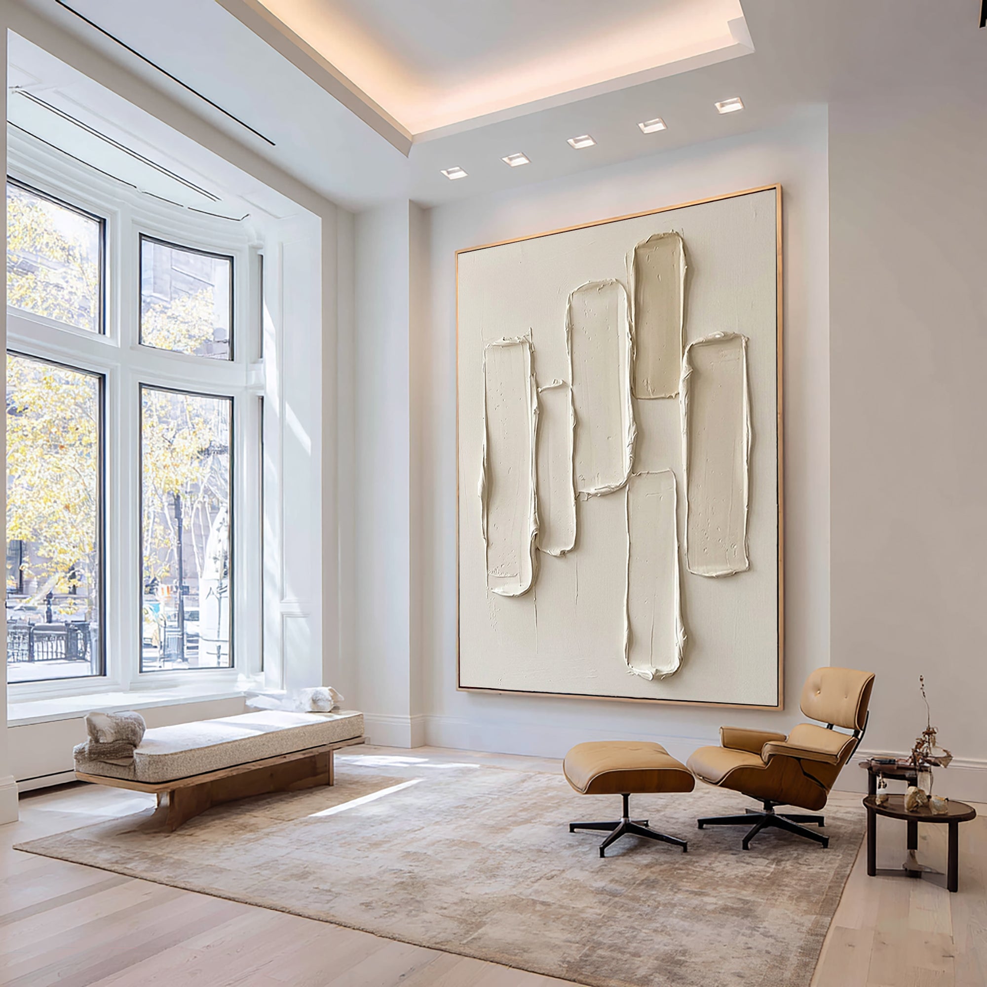 Large Luxury Textured Canvas Art Minimalist Neutral Abstract Painting
