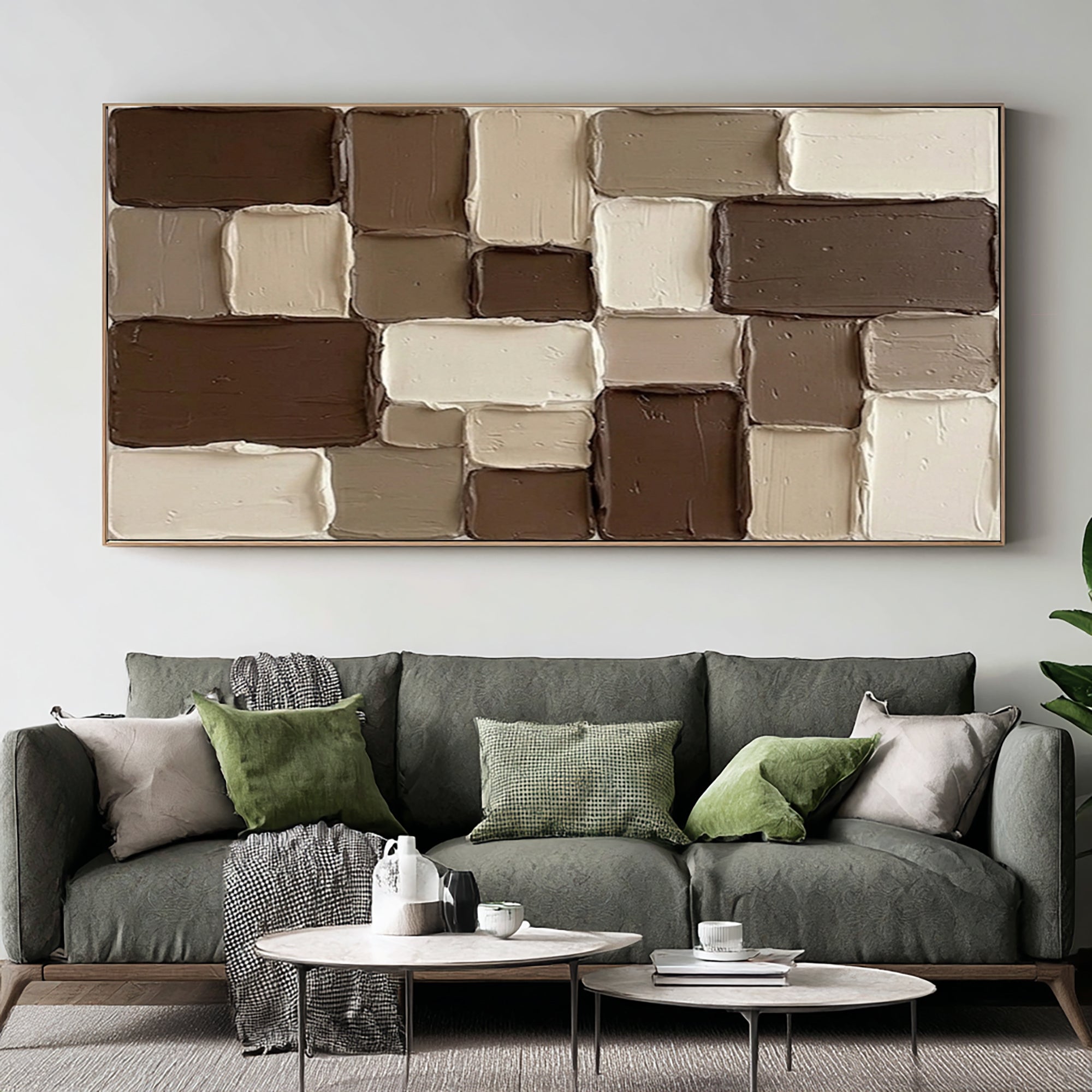 Large Neutral Block Texture Painting Contemporary Wall Art | KeiraArt