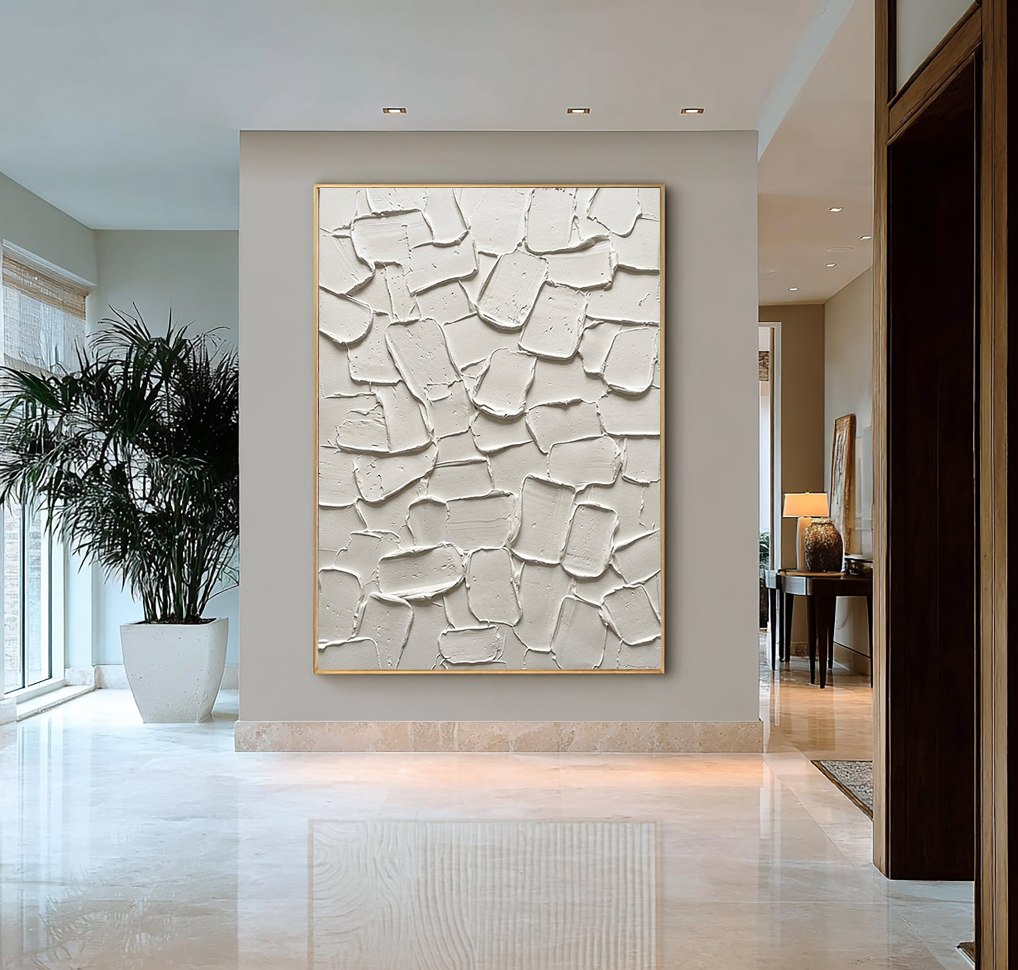 Large Neutral Textured Canvas Art Contemporary Minimalist Painting