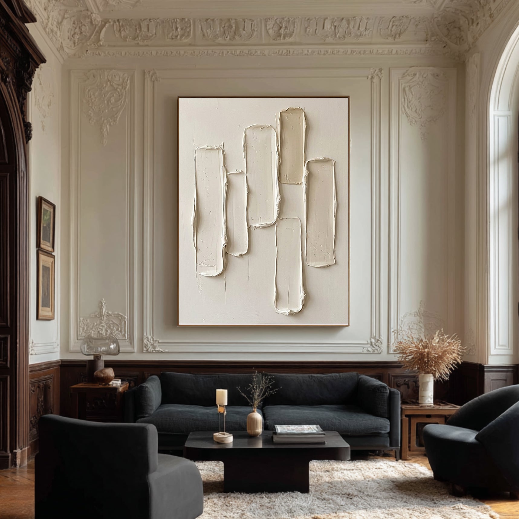 Large Luxury Textured Canvas Art Minimalist Neutral Abstract Painting
