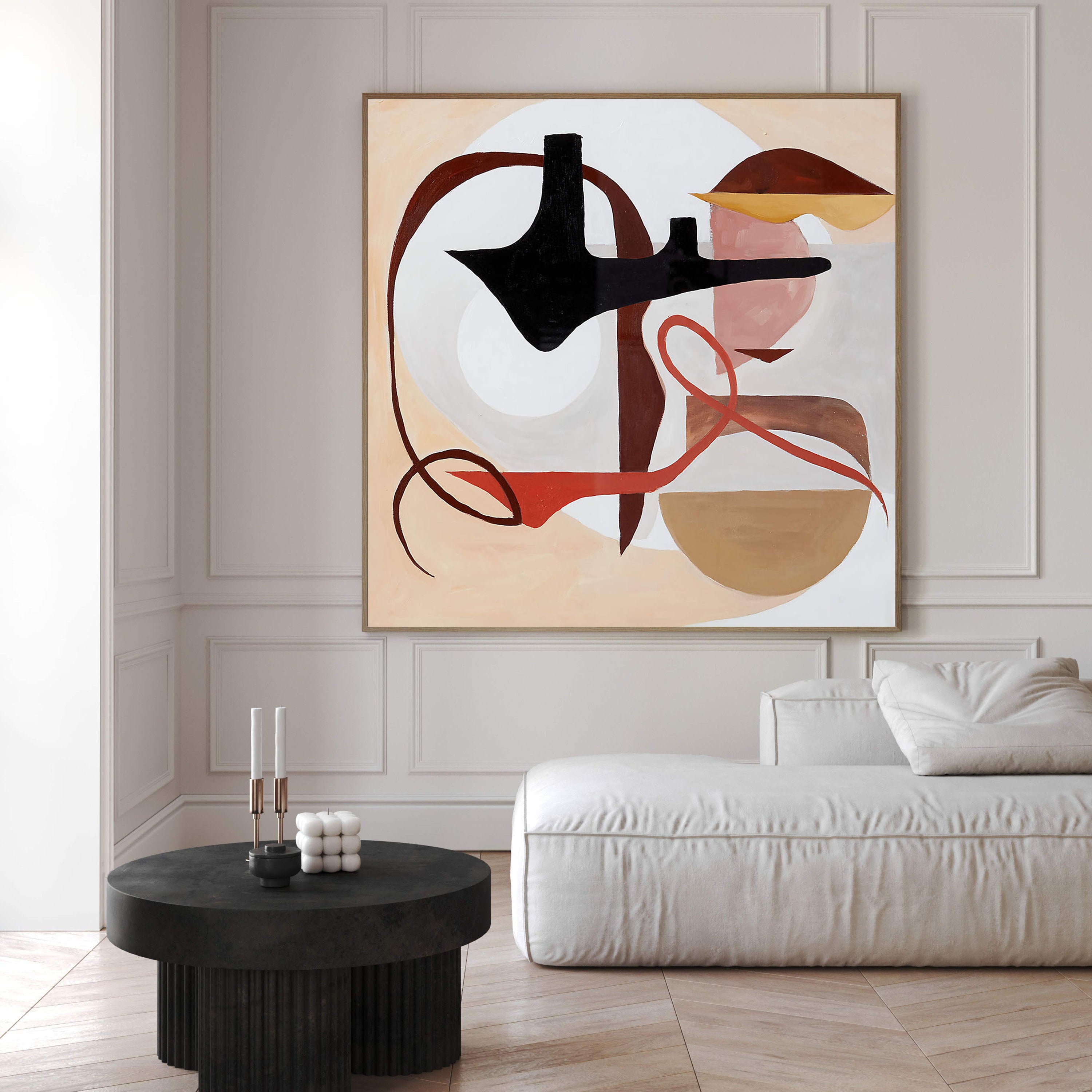 Abstract Shapes Canvas Art for Modern Home Office