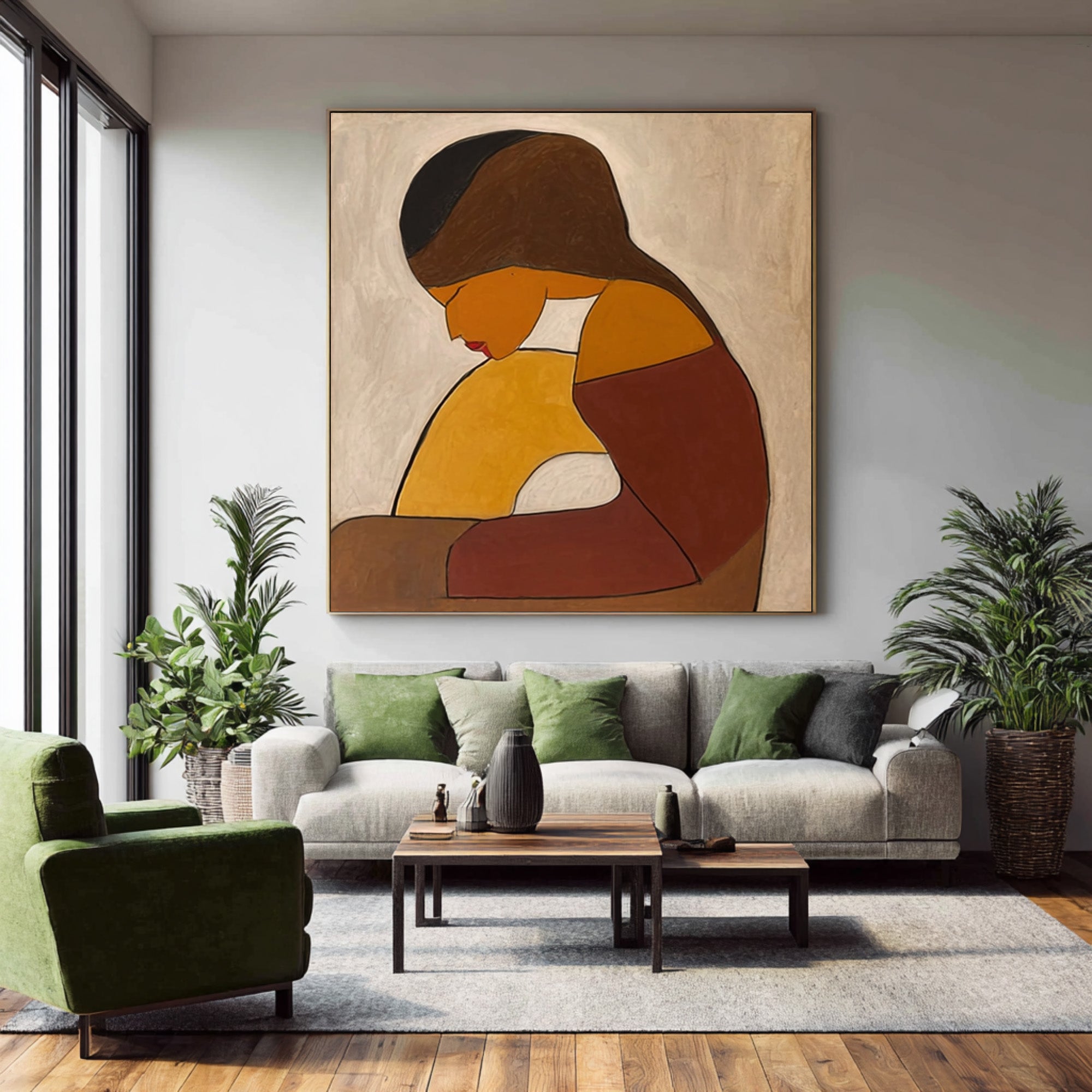 Modern Abstract Figure Oil Painting on Canvas #CZ 029