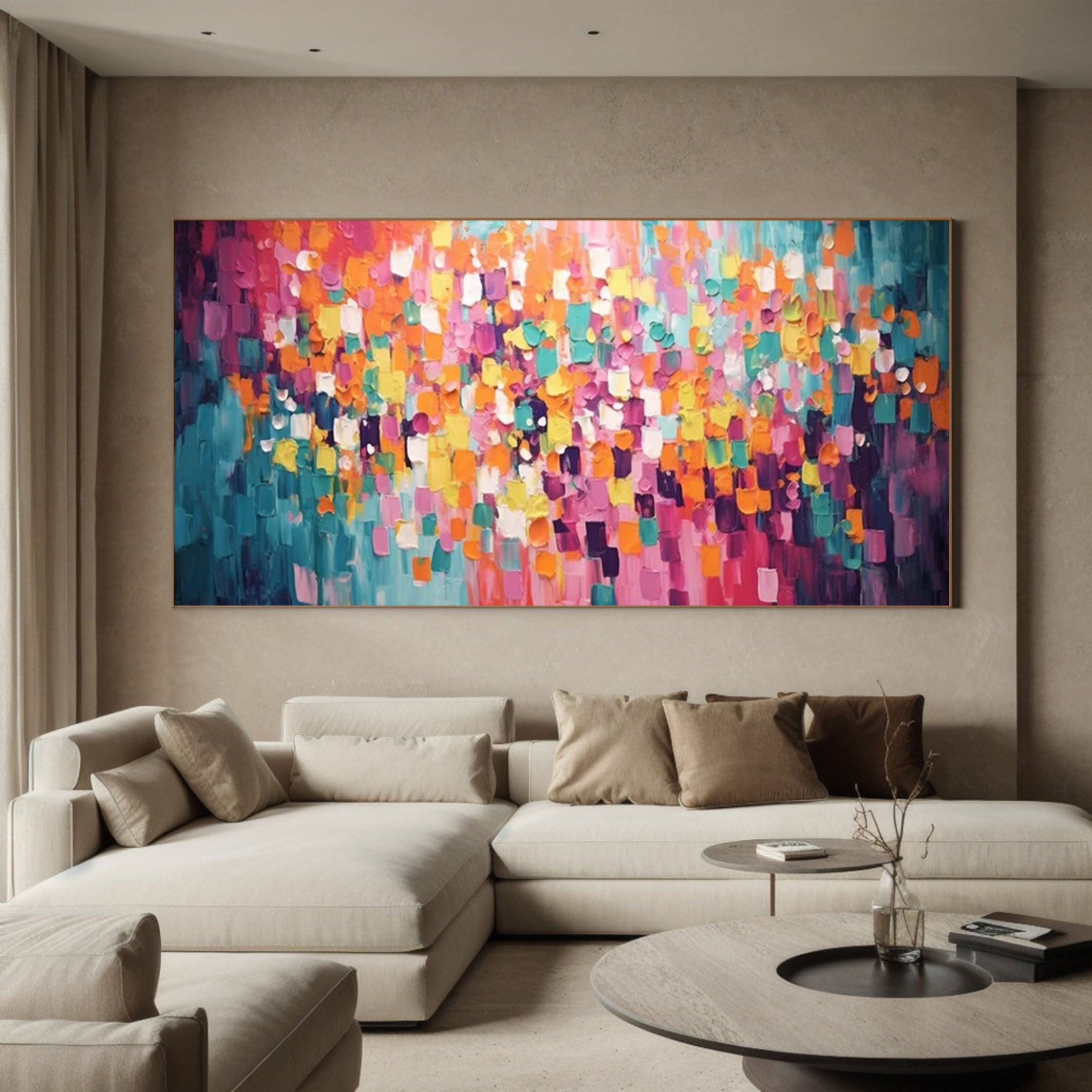 Cascade of Colors Large Modern Vibrant Abstract Artwork #MMA 173