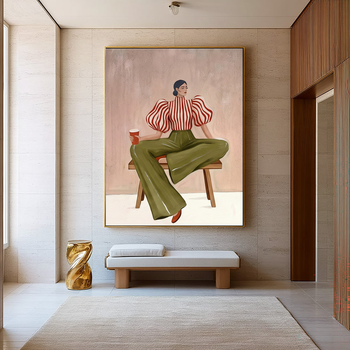 Contemporary Figurative Painting, Modern Female Portrait, Textured Wall Art