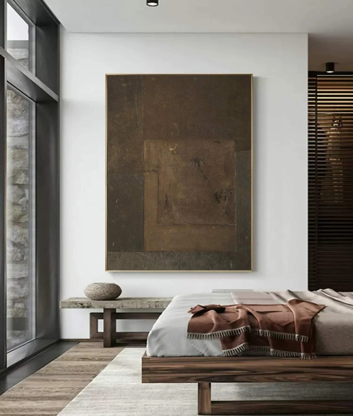 Elegant Brown Abstract Wall Art for Relaxed Spaces #AP 094