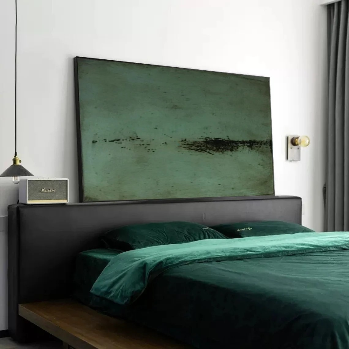 Abstract Green Wall Art | Nature Inspired Minimalist Canvas Painting #AP 087