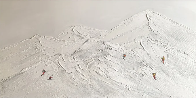 Minimalist Mountain Landscape Modern Ski Art for Home Decor #ASP 004