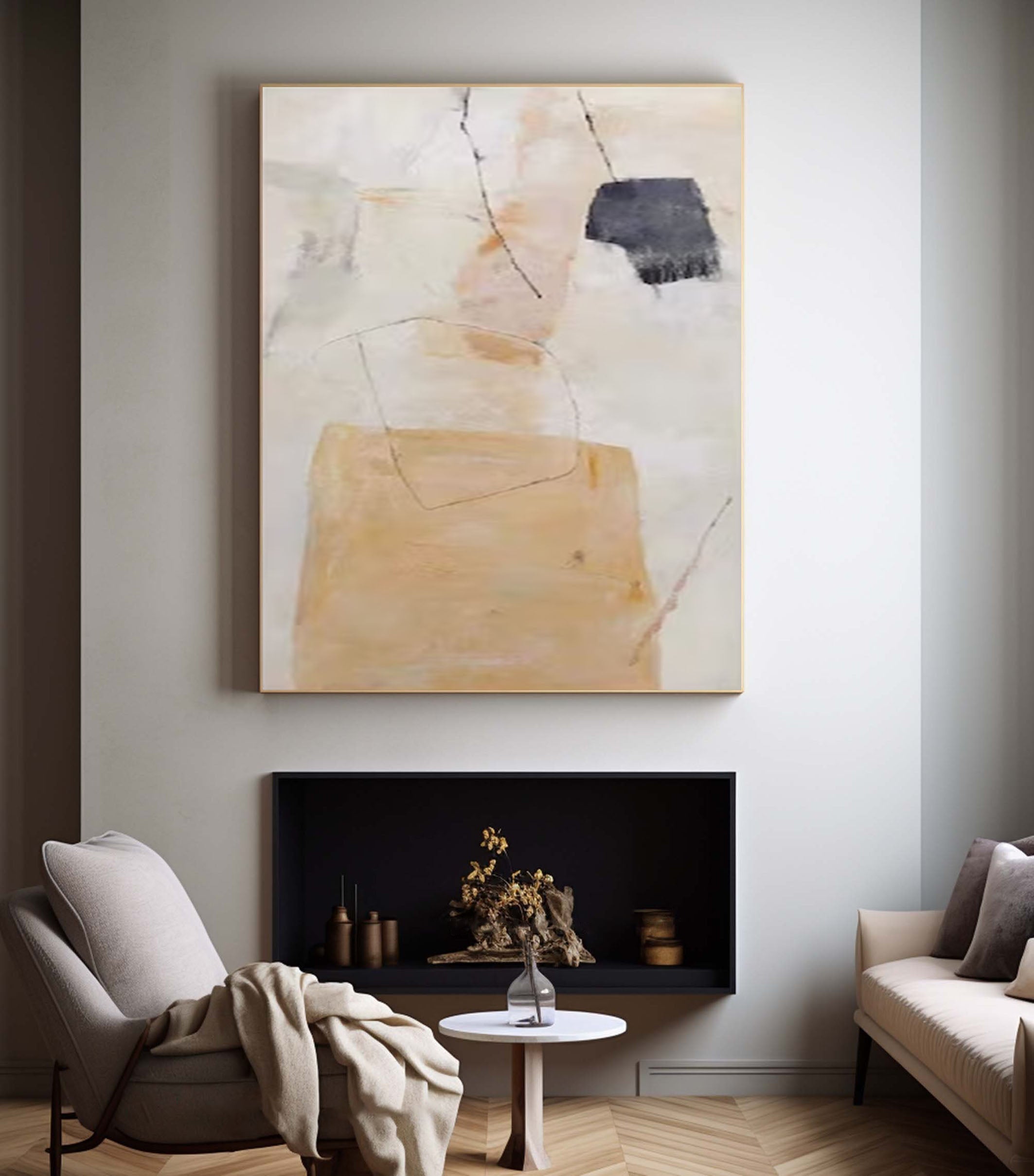 Geometric Calm Abstract Artwork with Earth Tones #MCP 029