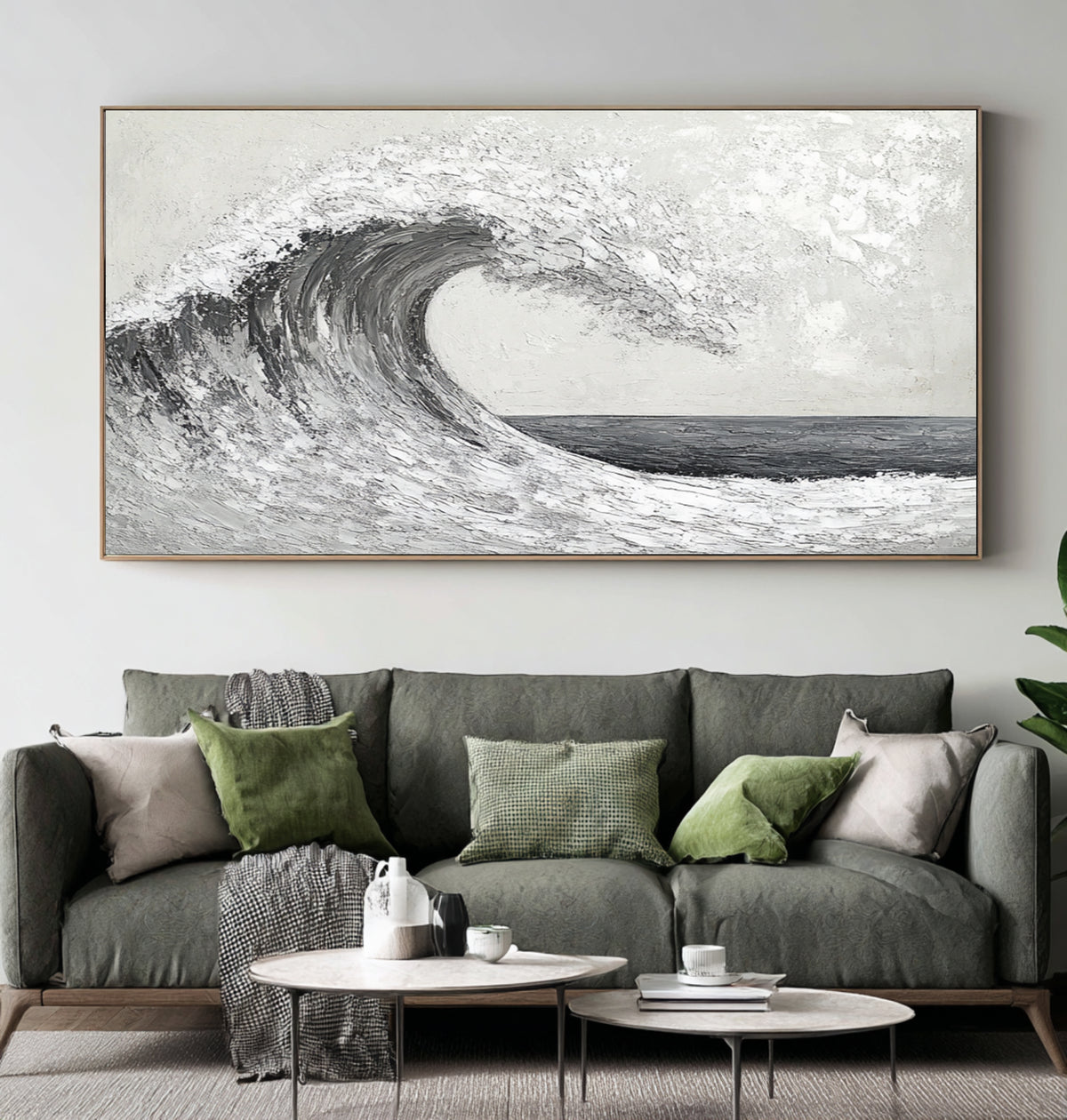 Silent Ocean Wave Hand Painted Seascape Oil Painting Textured Contemporary Ocean Wall Artwork