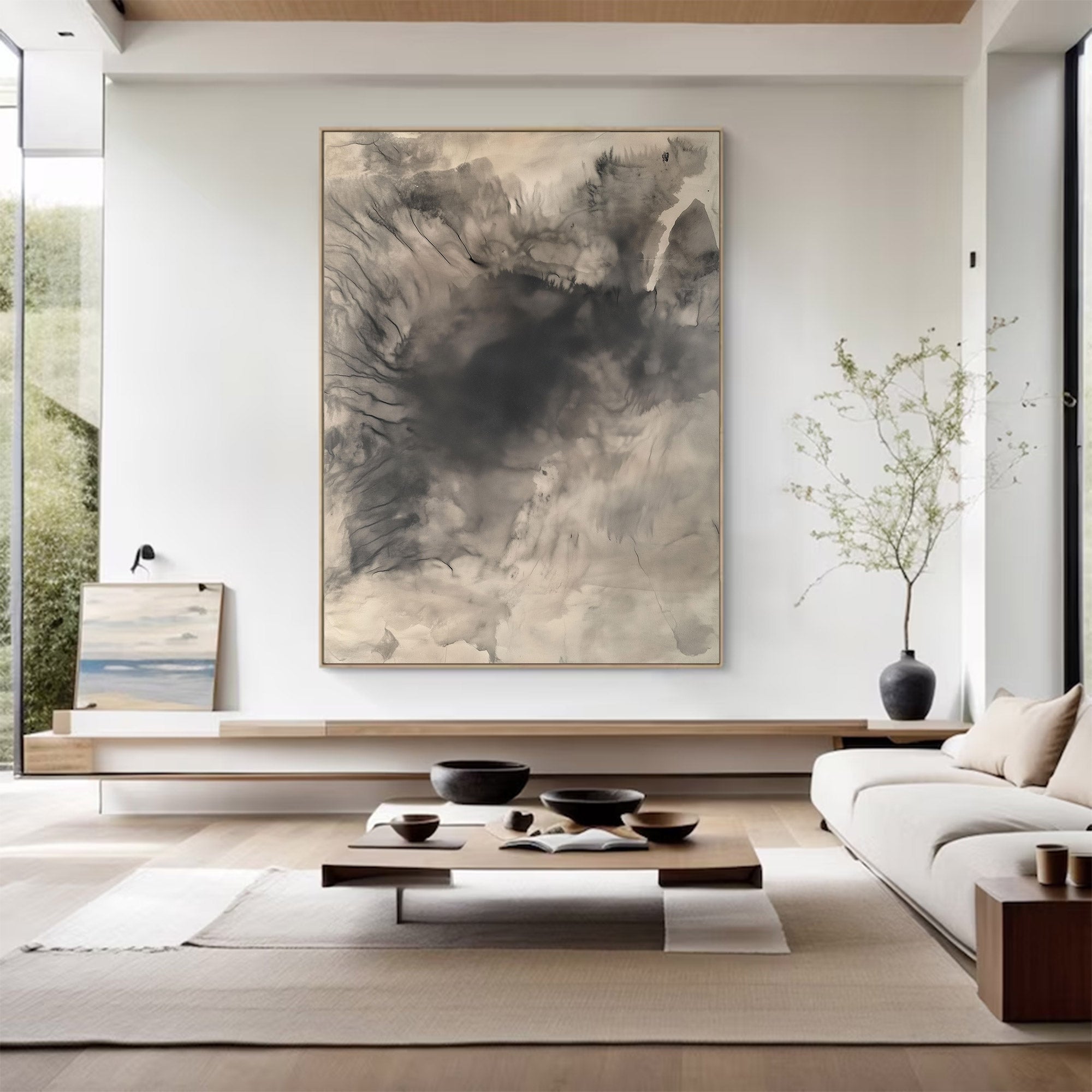 Neutral Abstract Large Painting | KeiraArt #AG 117