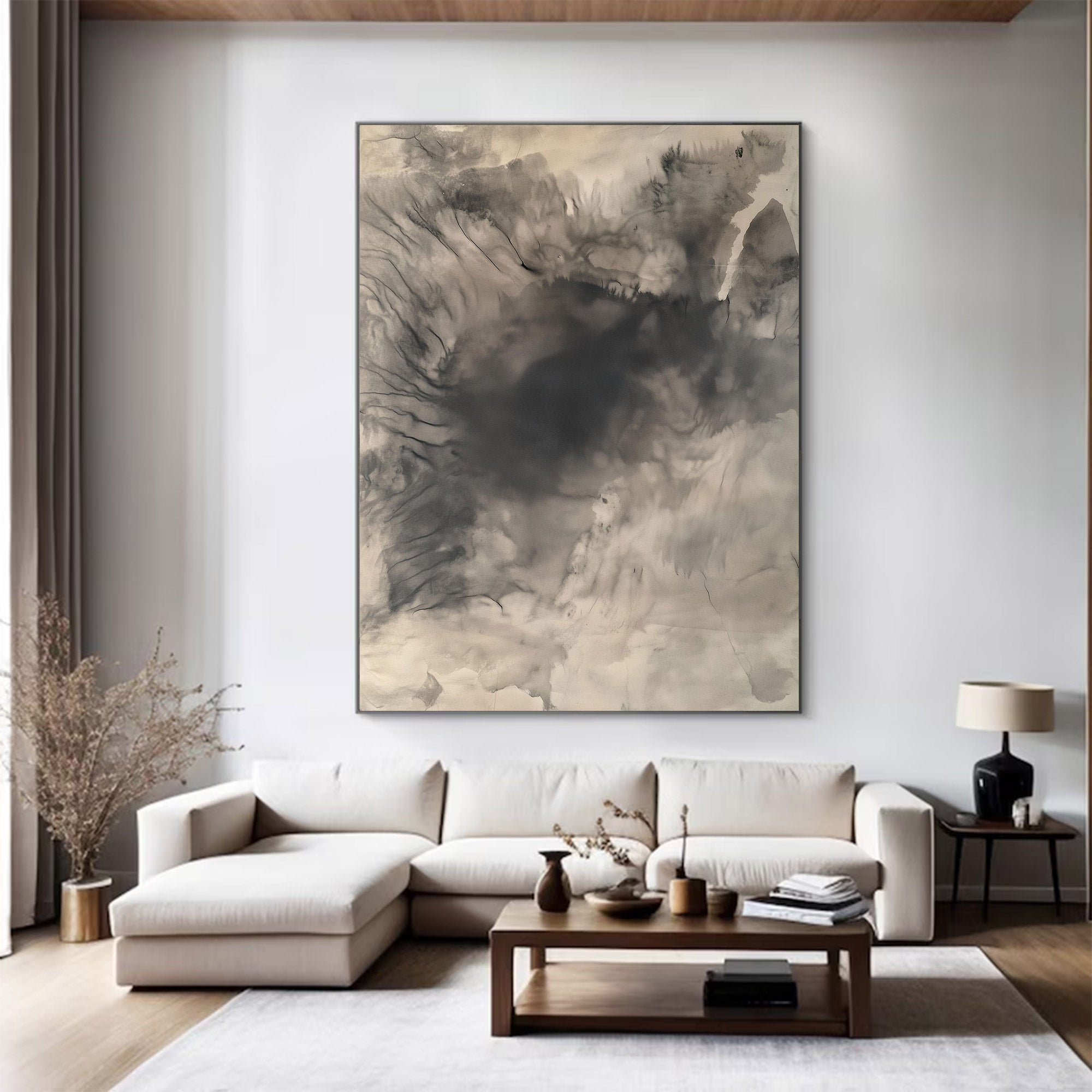 Neutral Abstract Large Painting | KeiraArt #AG 117