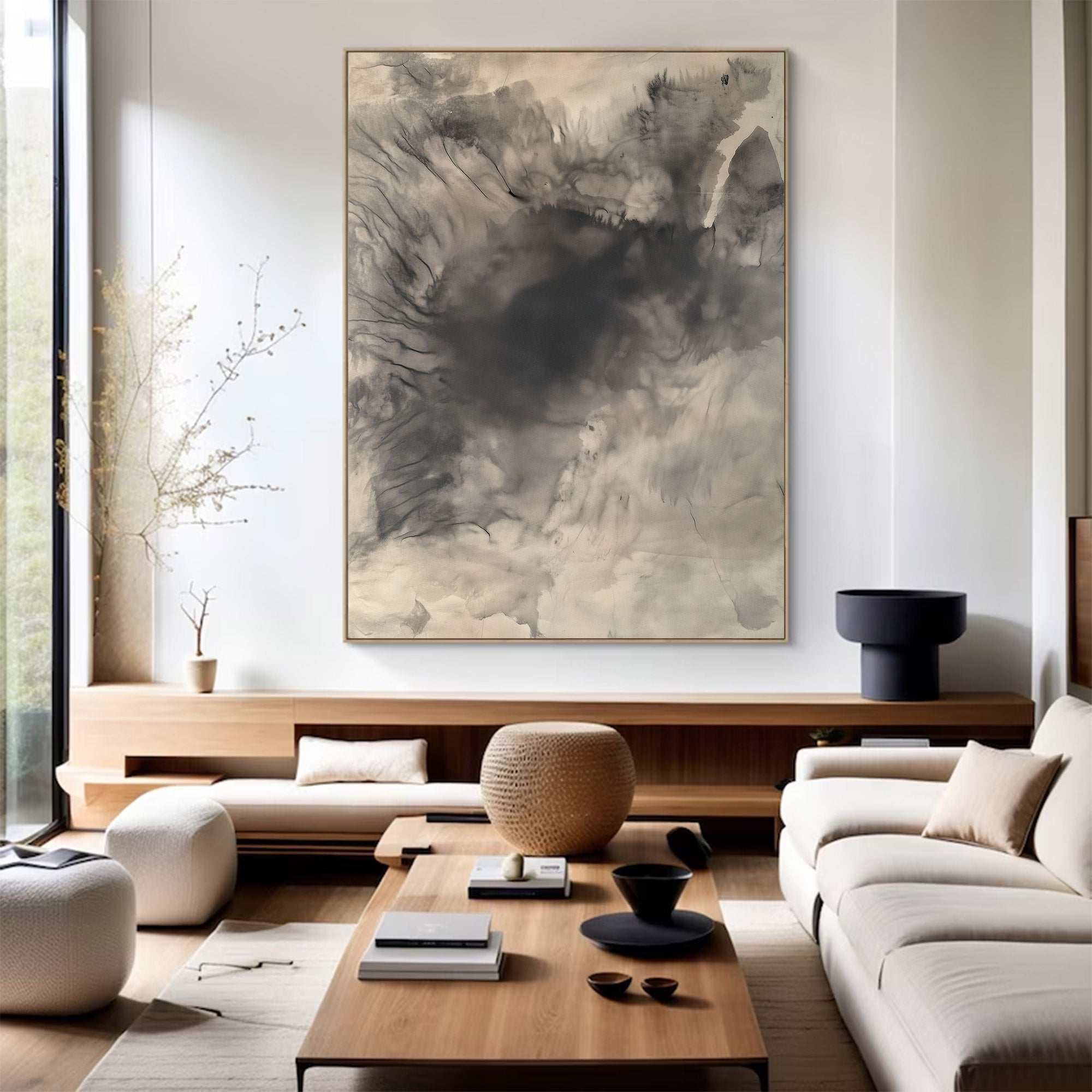 Neutral Abstract Large Painting | KeiraArt #AG 117