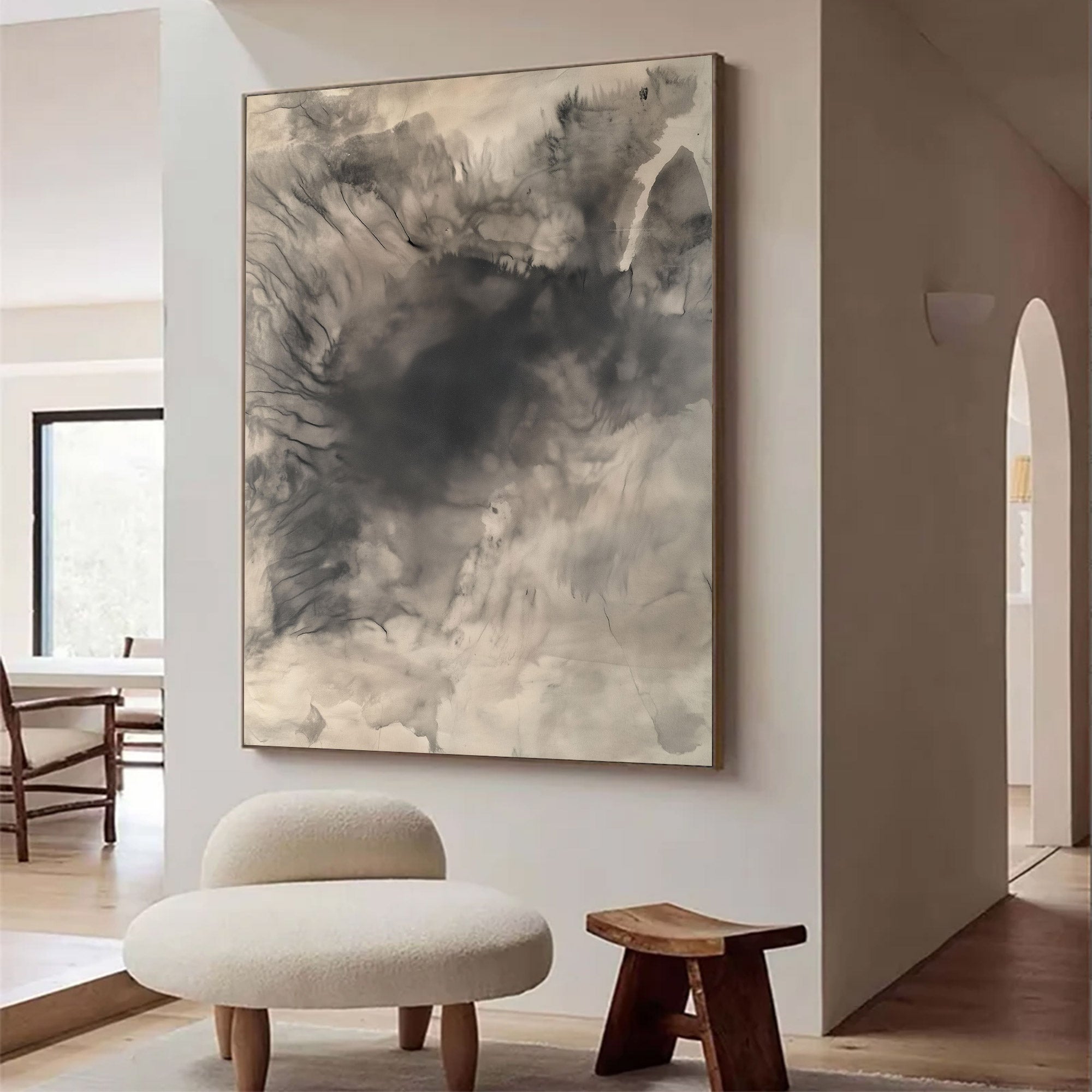 Neutral Abstract Large Painting | KeiraArt #AG 117