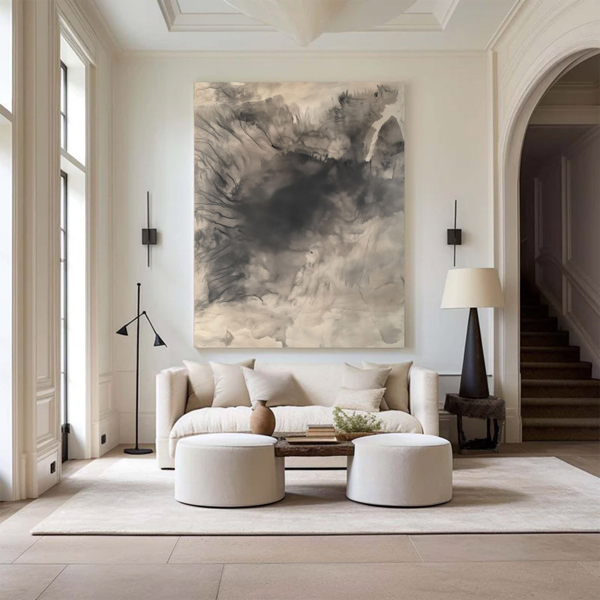 Neutral Abstract Large Painting | KeiraArt #AG 117