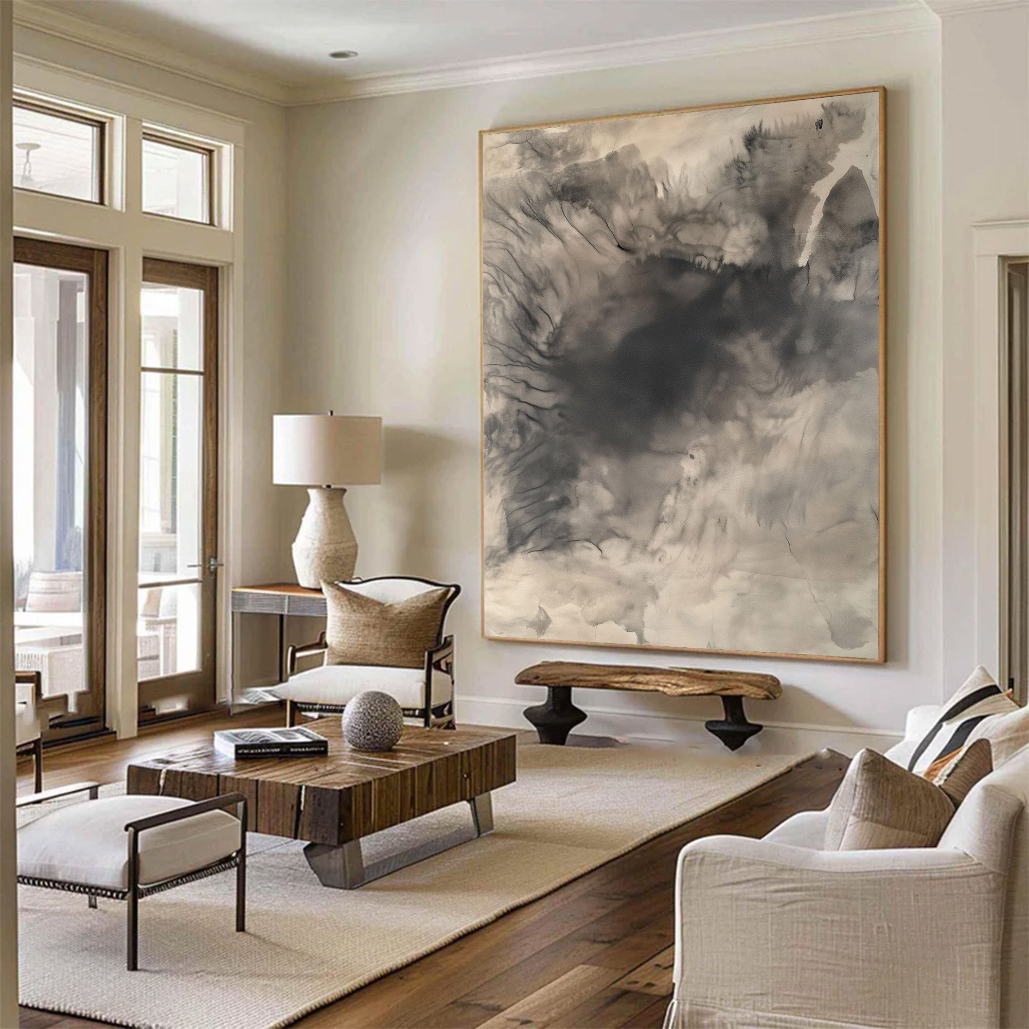 Neutral Abstract Large Painting | KeiraArt #AG 117