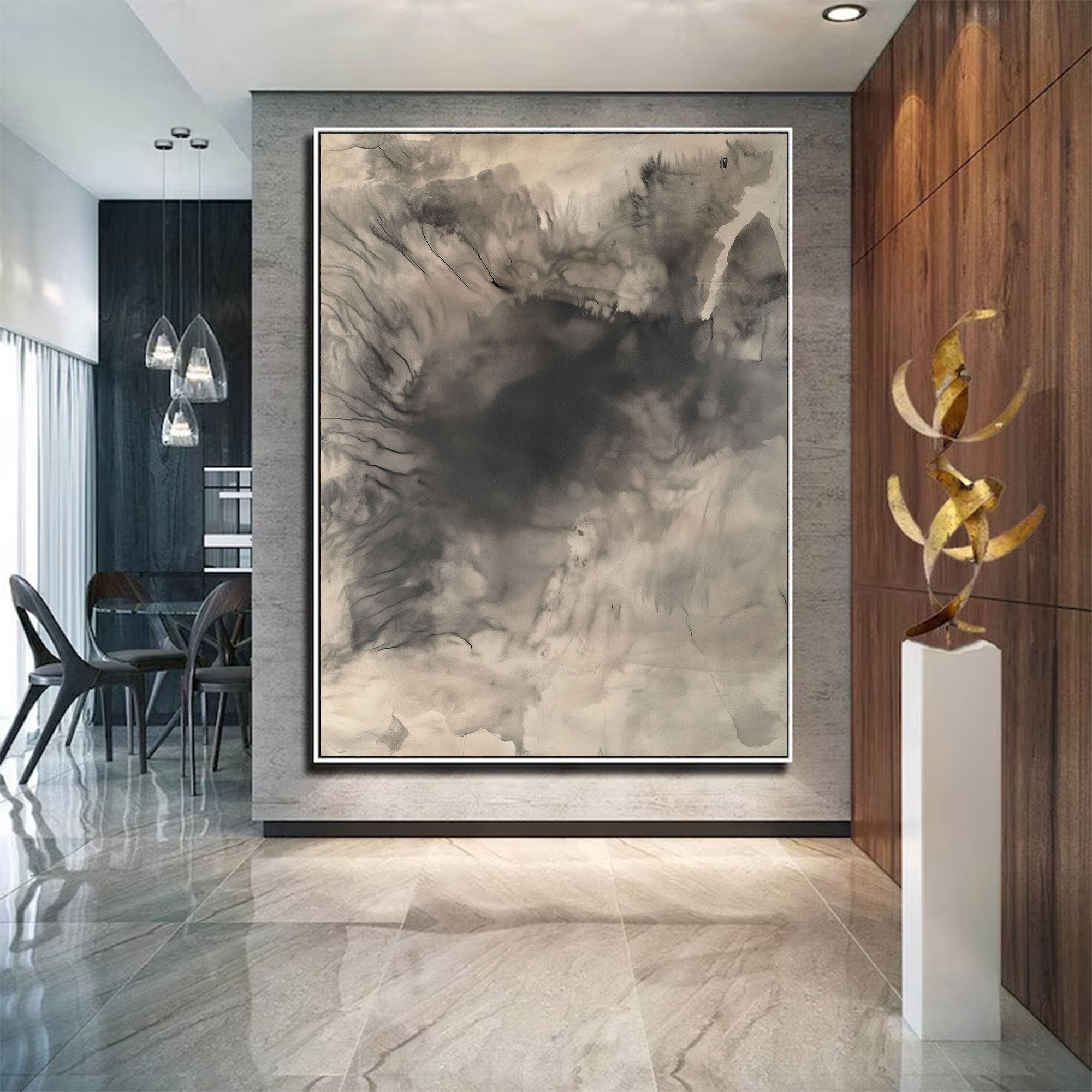 Neutral Abstract Large Painting | KeiraArt #AG 117