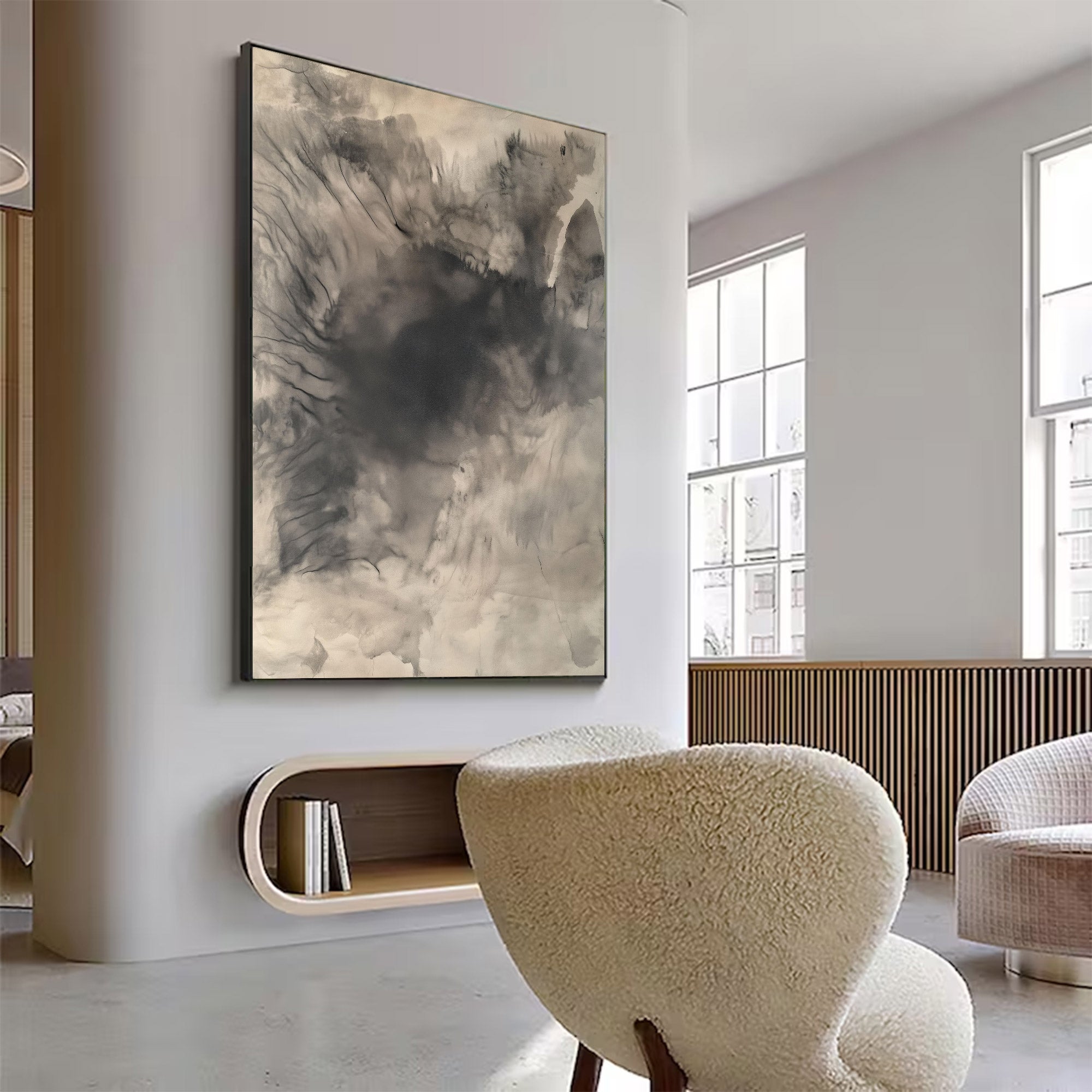 Neutral Abstract Large Painting | KeiraArt #AG 117