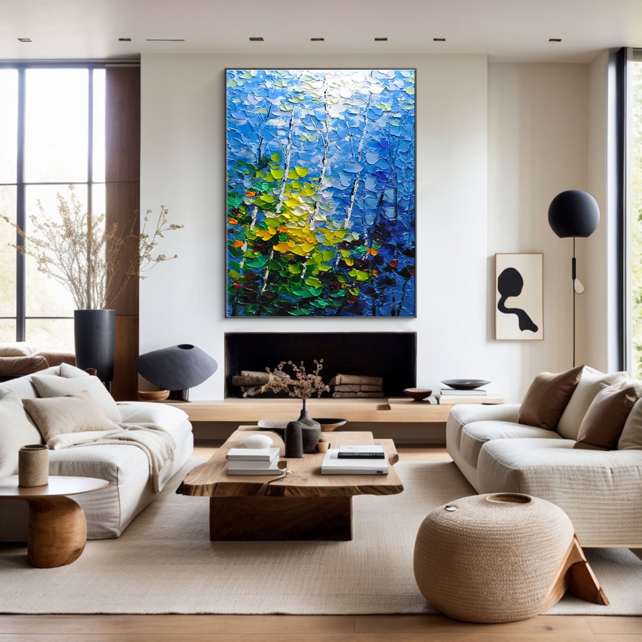 Seasonal Whispers Colorful Leaf Abstract Painting For Home Decor #FT 050
