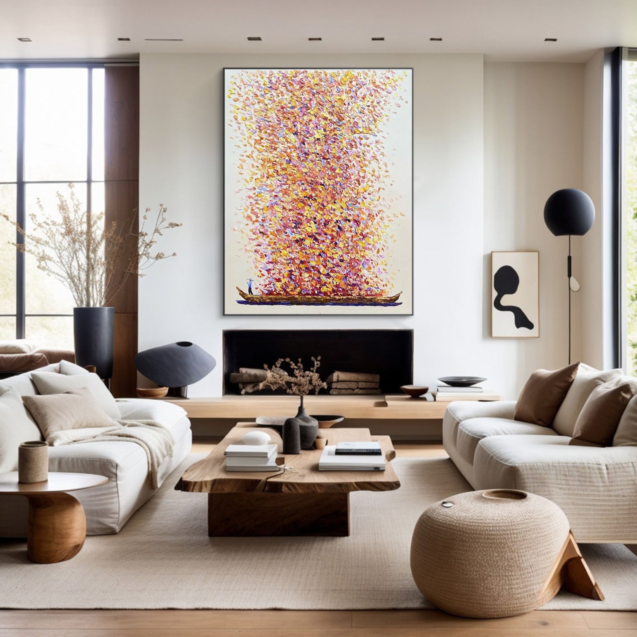 Explosion of Fall Colors Painting Bold and Bright Abstract Wall Art #AP 046