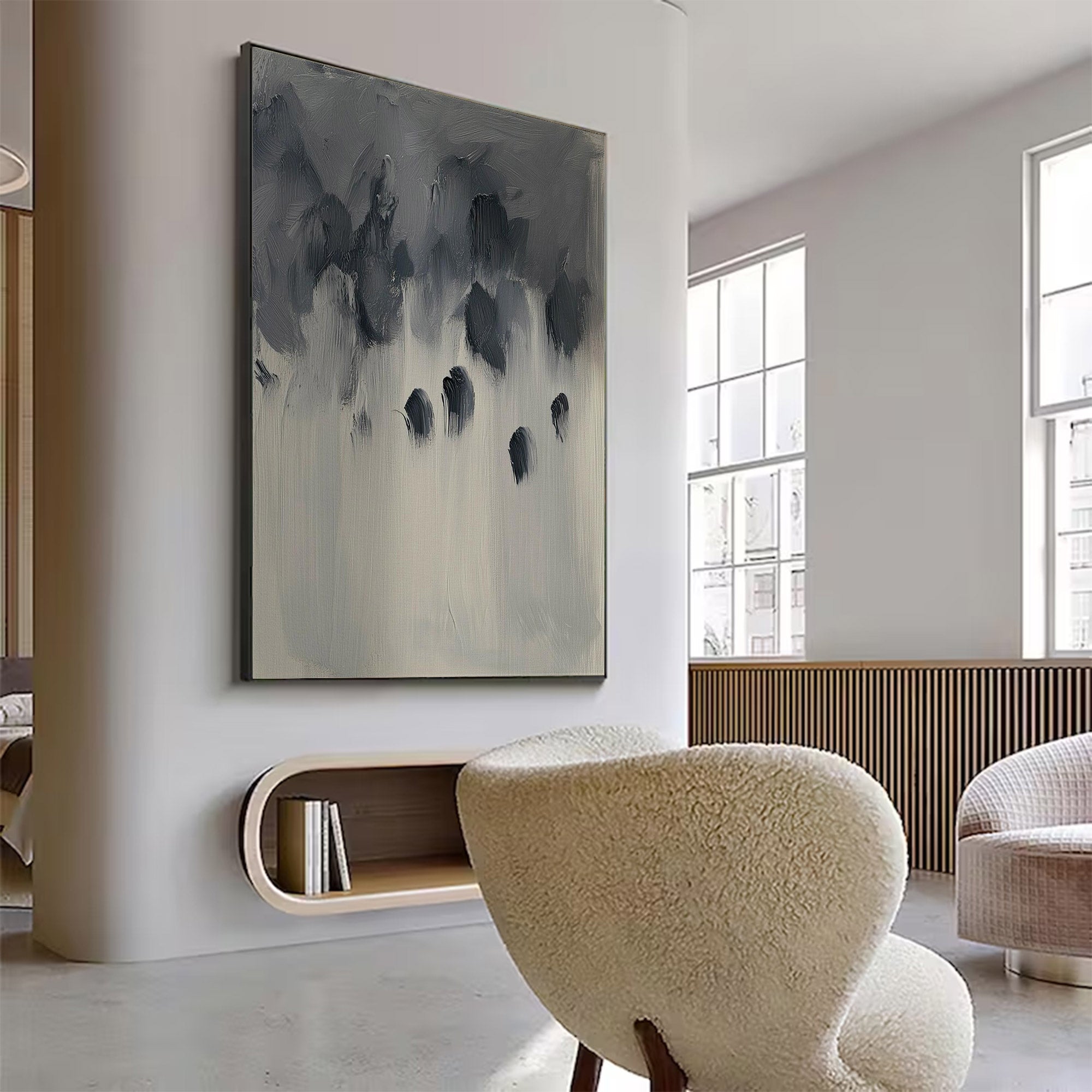 Abstract Large Neutral Painting | KeiraArt #AG 118