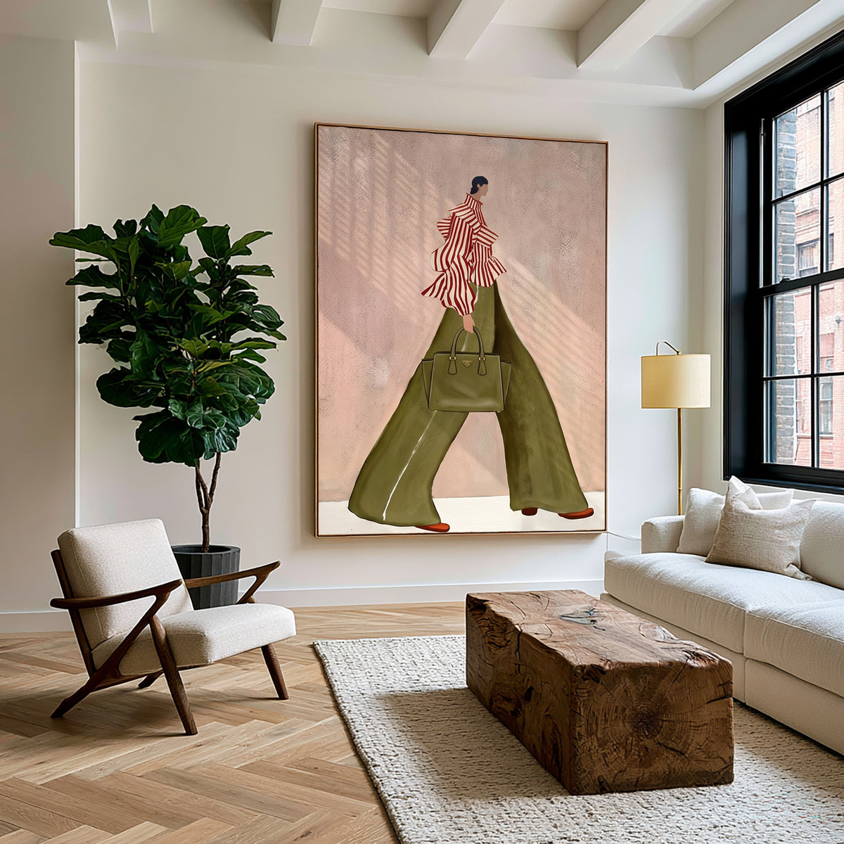 Chic Fashion Illustration Stylish Woman Wall Art