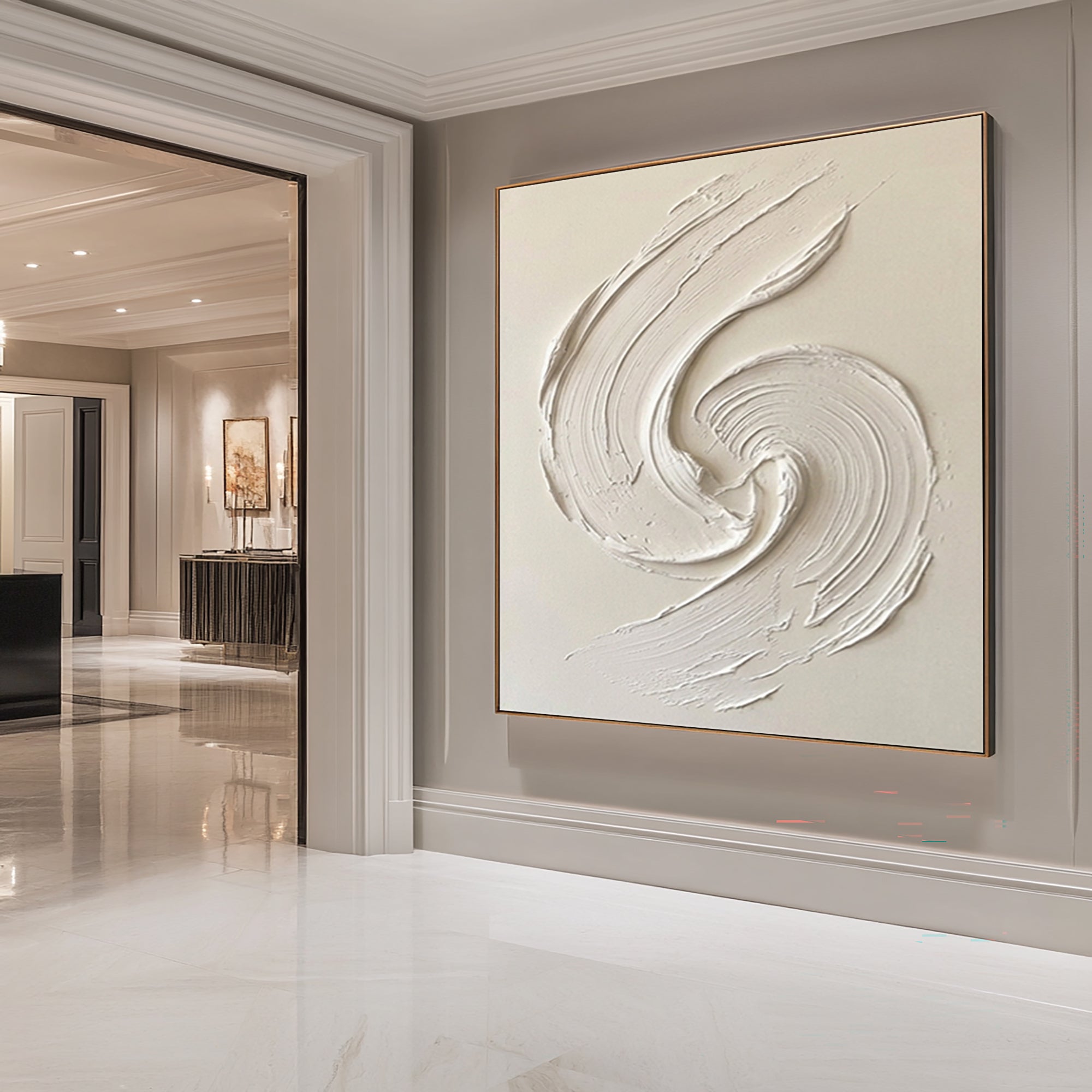 Large Neutral Abstract Texture Canvas Hand Painted Contemporary Art
