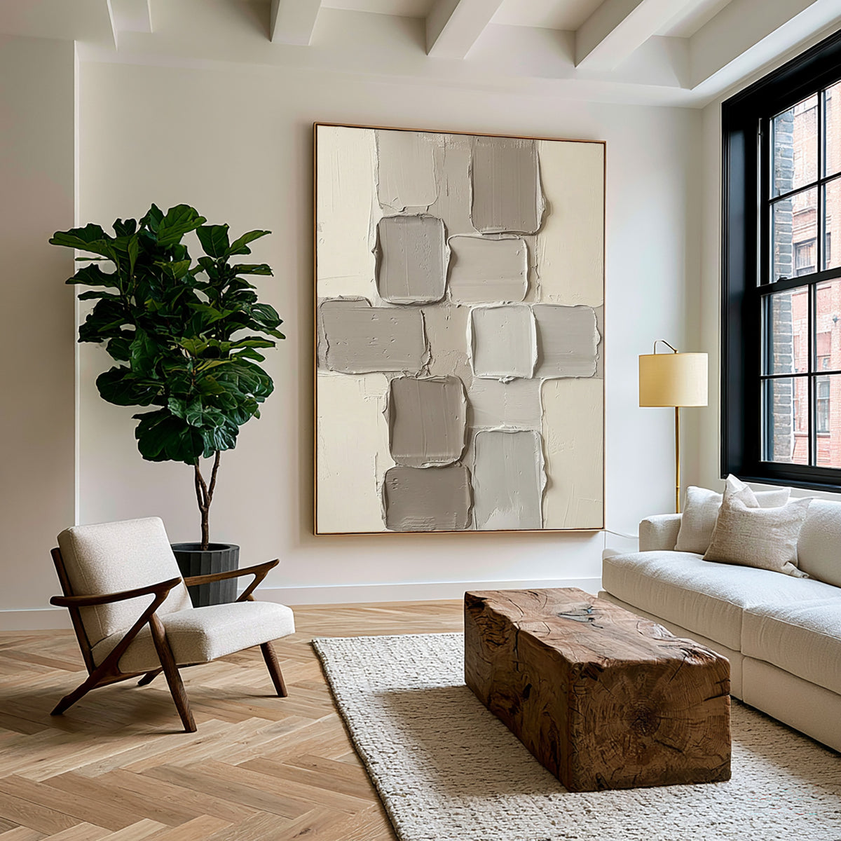 A Quiet Stack Of Structures Large Neutral Textured Abstract Wall Art Sculptural Relief Modern Architectural Decor