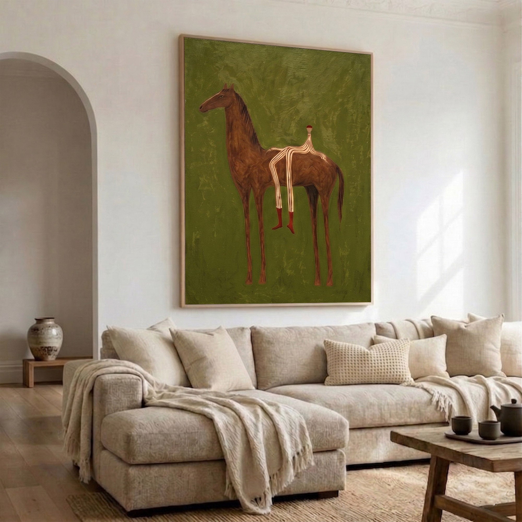 Large Cowboy Horse Wall Art Modern Western Contemporary Artwork