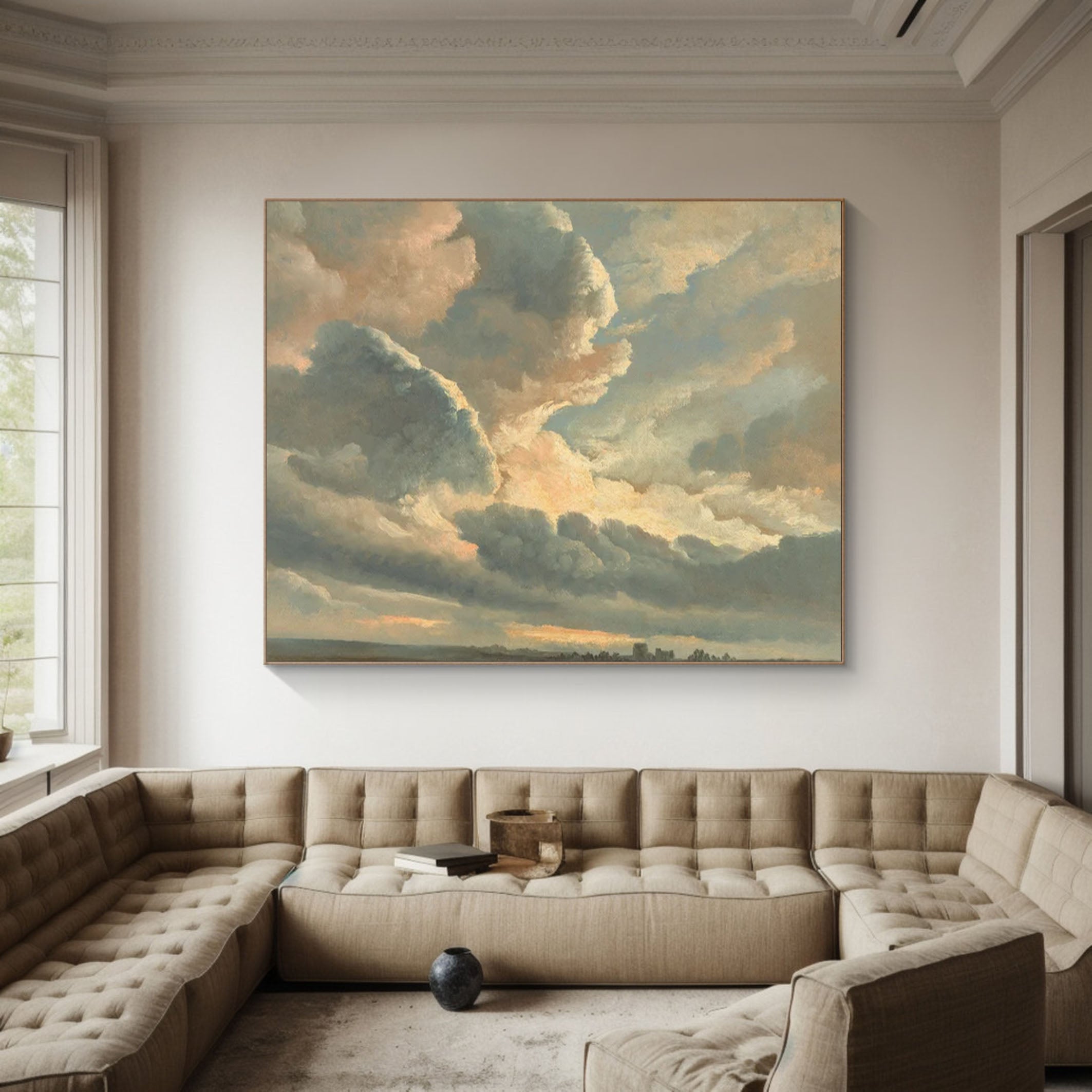 Expansive Sky Oil Painting Majestic Clouds Art for Home Decor #OS 054