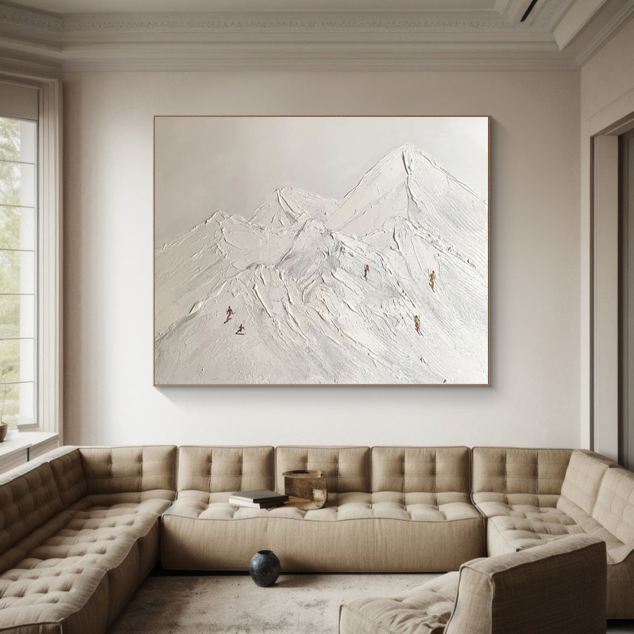 Minimalist Mountain Landscape Modern Ski Art for Home Decor #ASP 004