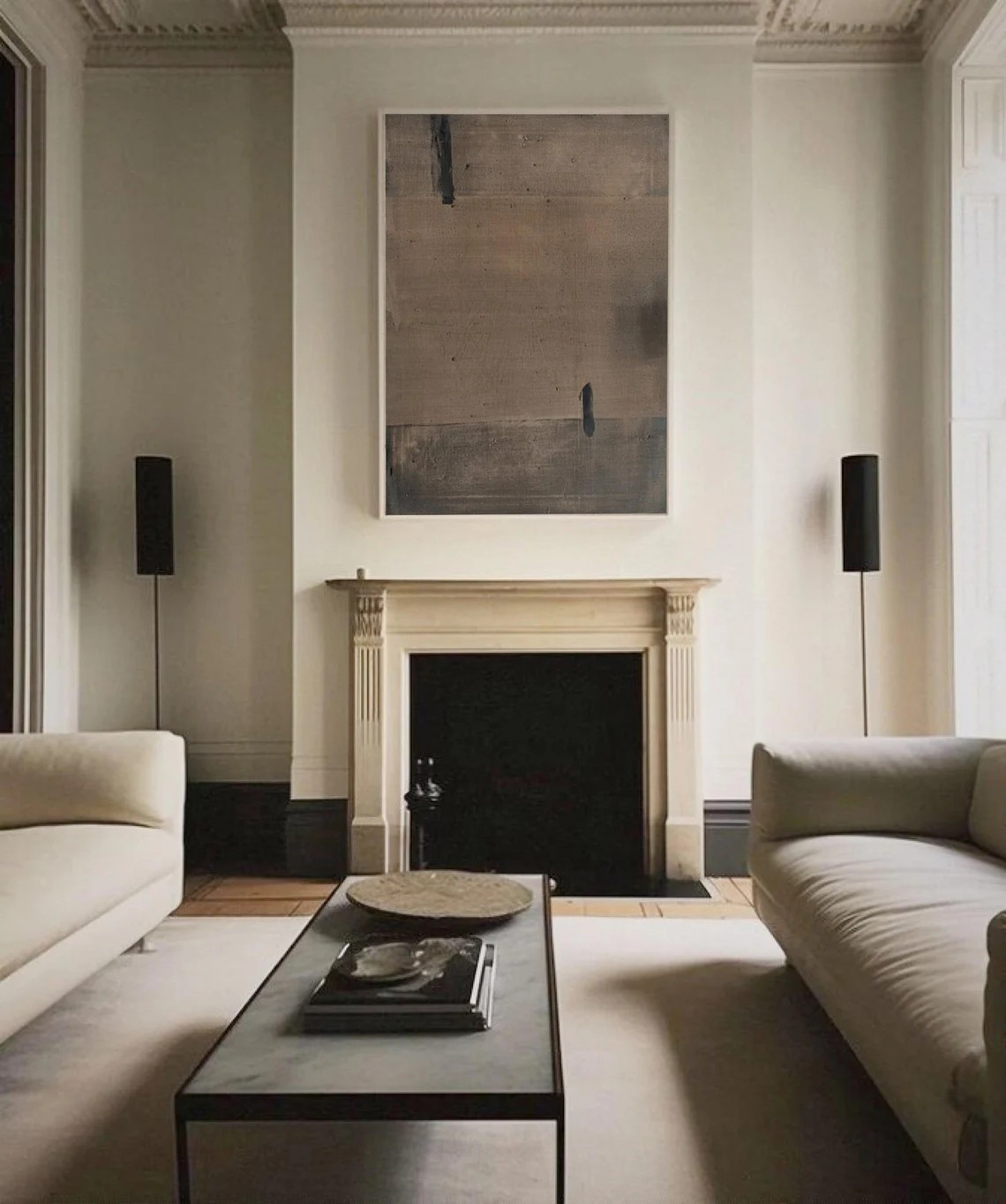 Neutral Brown Abstract Art for Modern Home Decor #AP 095