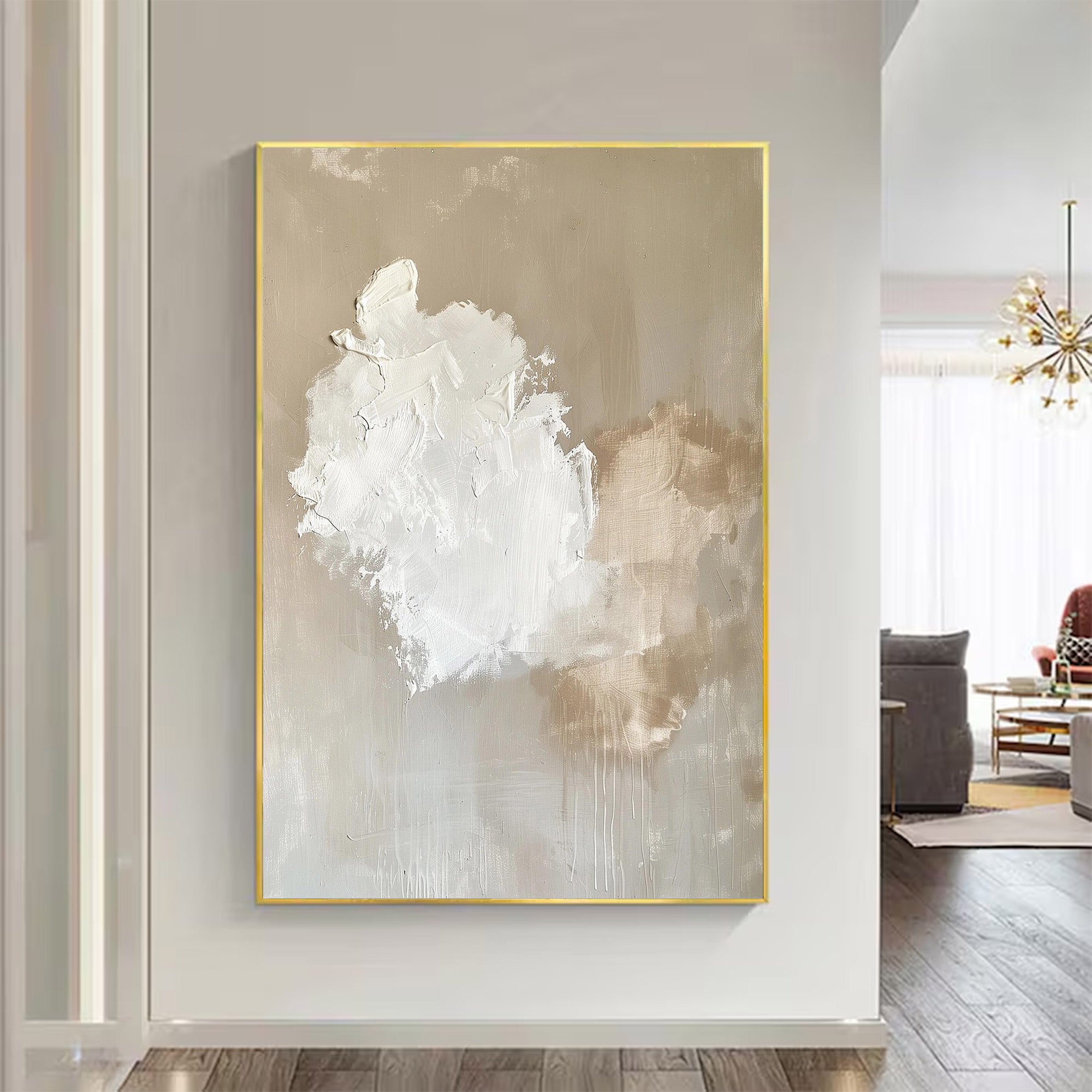 Large Neutral Textured Abstract Painting | KeiraArt #AG 124