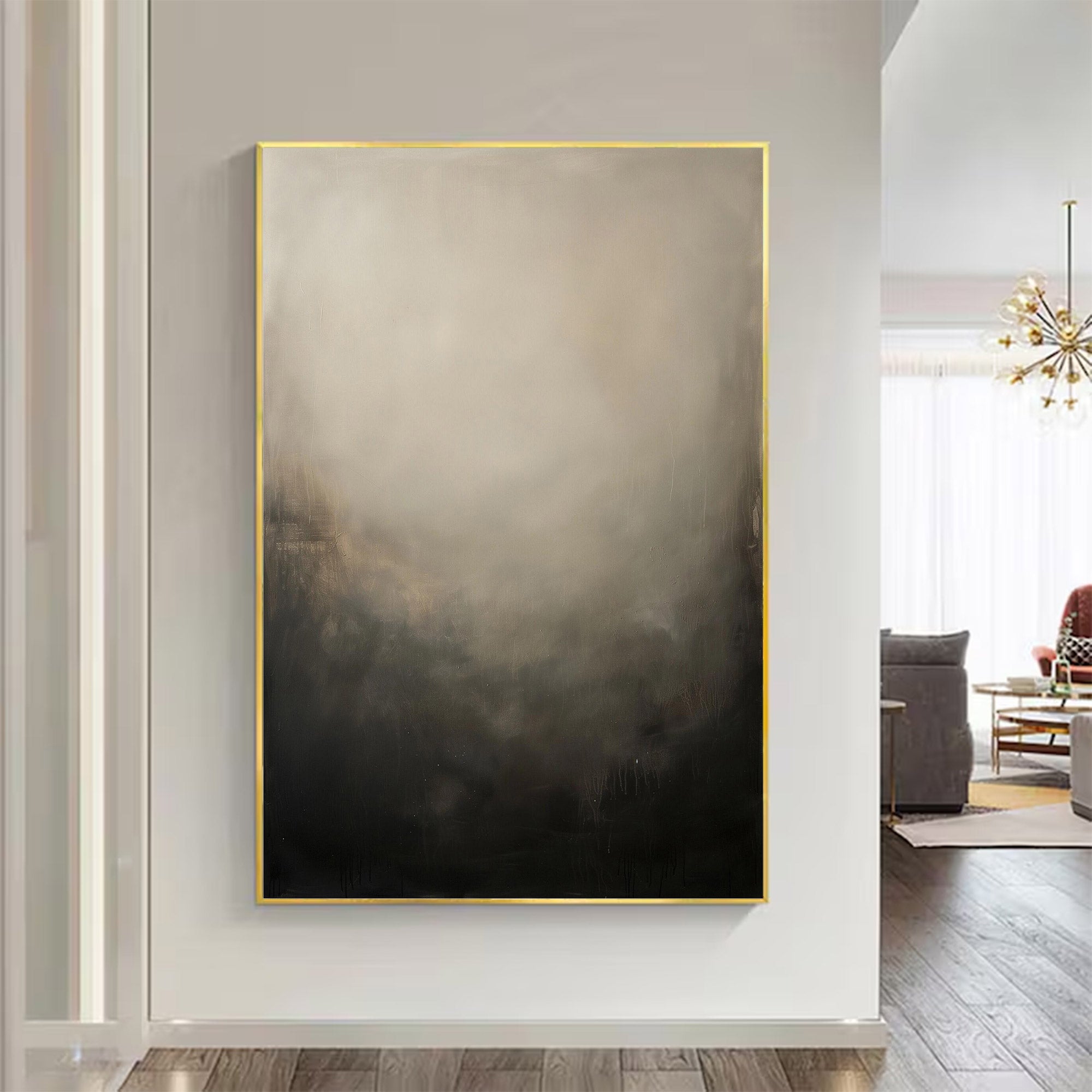 Large Black & White Abstract Painting | KeiraArt #AG 125