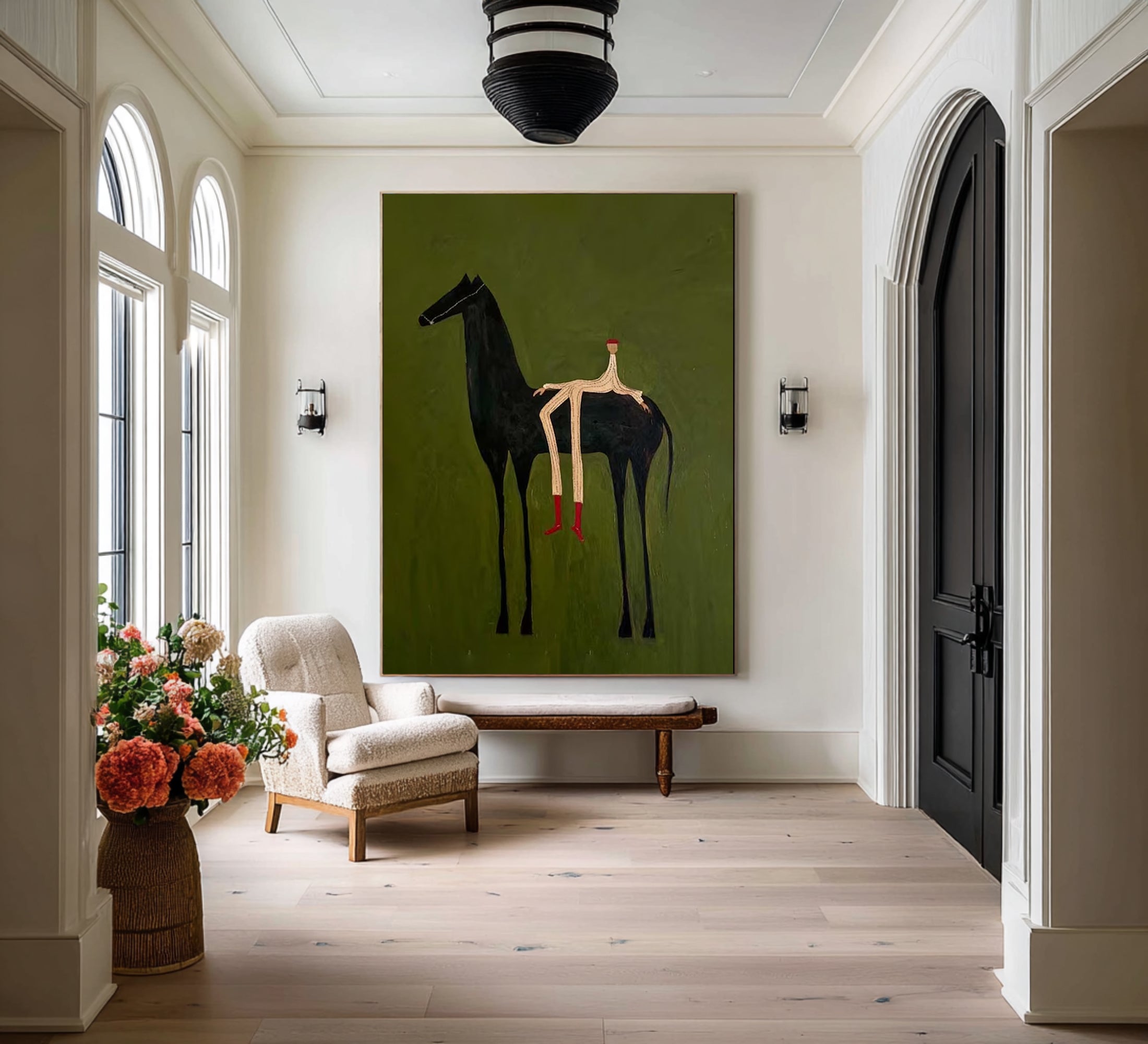 Oversized Contemporary Horse Canvas Art Modern Abstract Painting