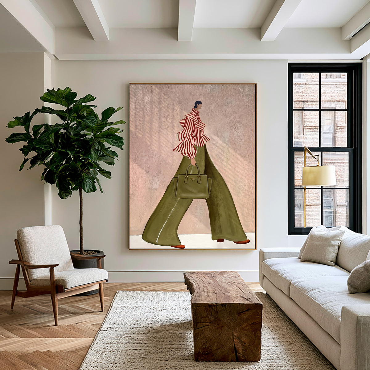 Chic Fashion Illustration Stylish Woman Wall Art
