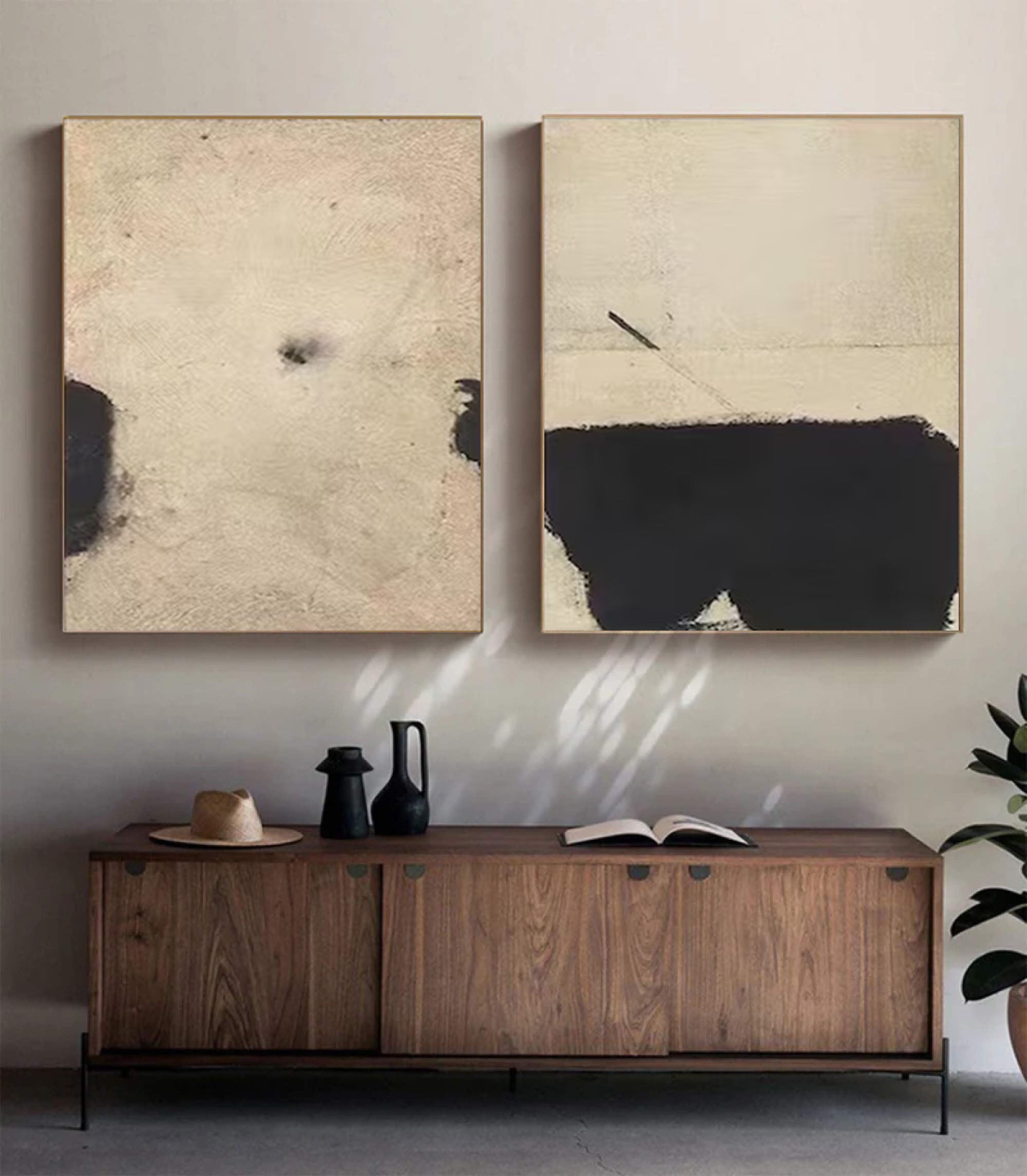 Modern Minimalist Abstract Art Dual Panels for a Refined Look #MMAS 065