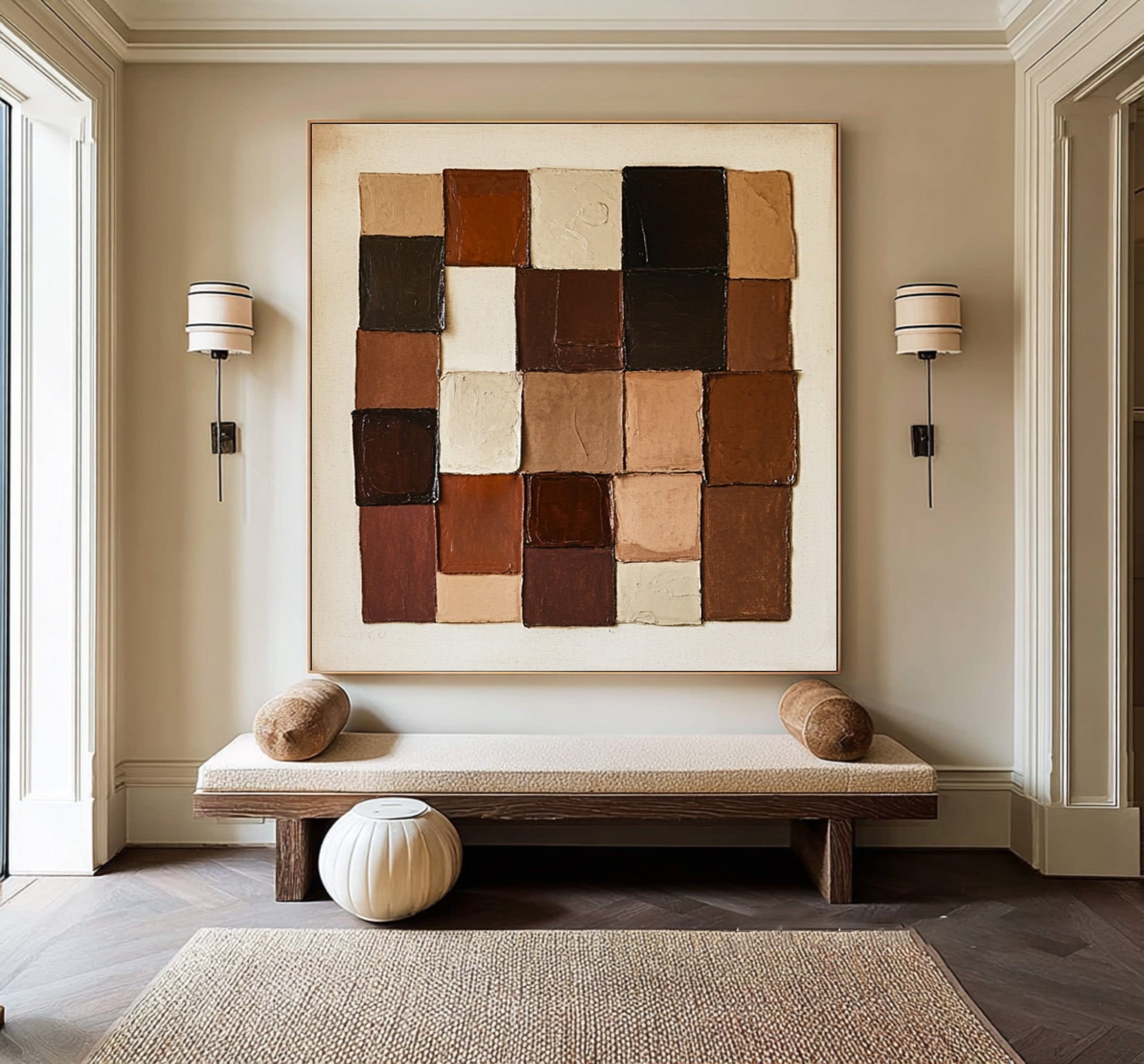 Large Abstract Earth Tone Blocks | KeiraArt #CZ 011