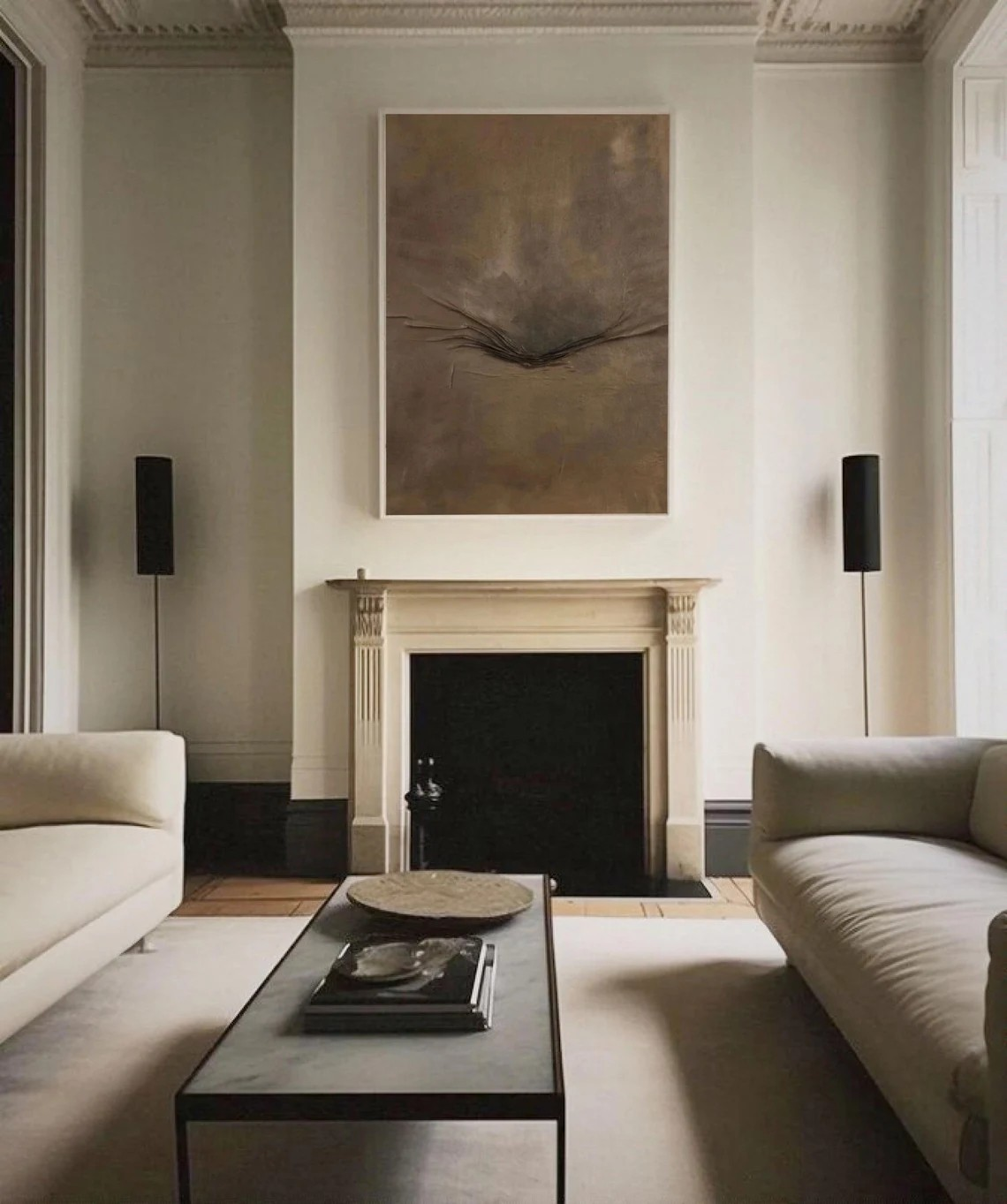 Wabi-Sabi Minimalist Brown Abstract Art for Home Decor #AP 096